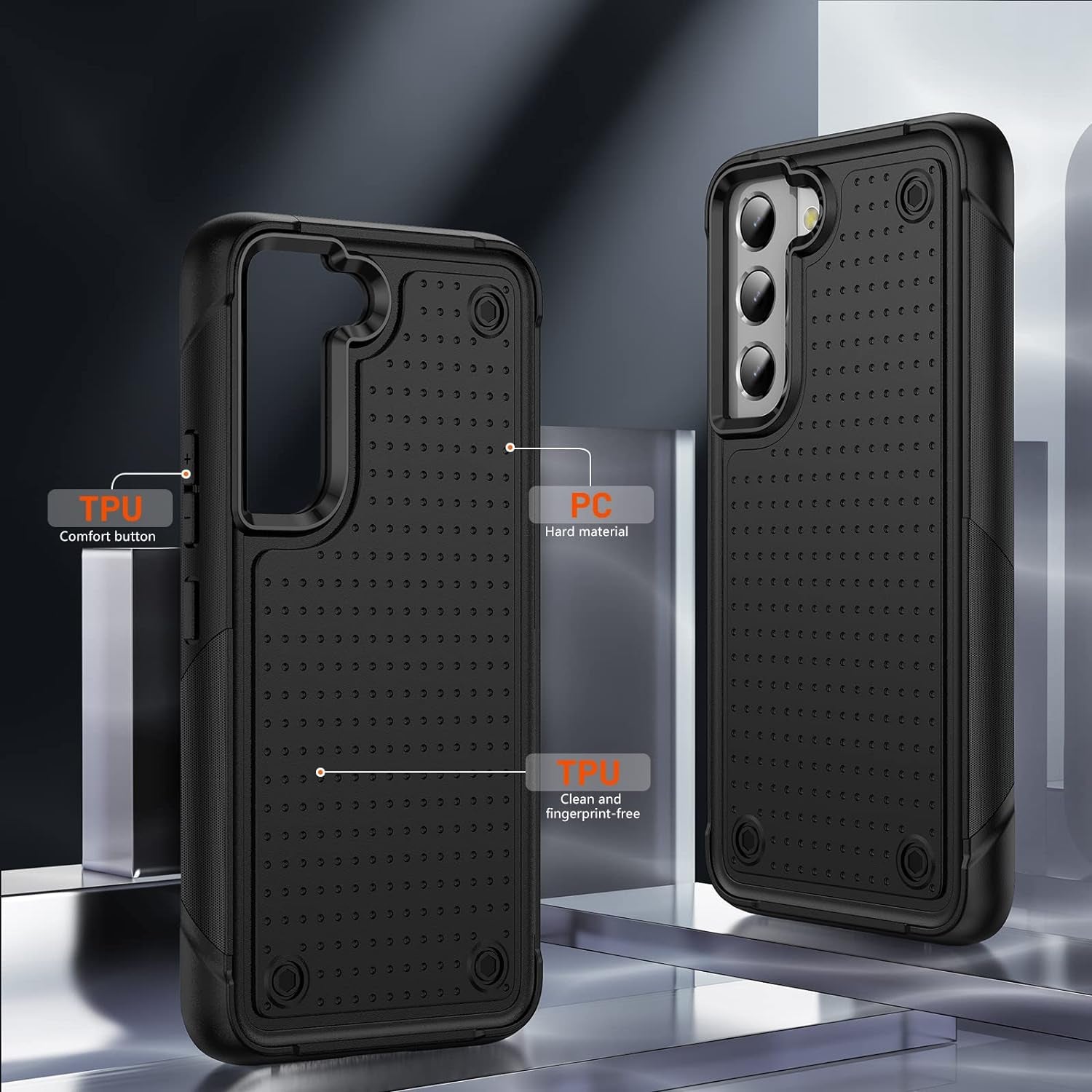 AYMECL for Samsung Galaxy S21 plus Case, S21 plus Case with Self Healing Flexible TPU Screen Protector[2 Pack], Military Grade Dual-Layer Heavy Duty Protection Case for Galaxy S21 plus 5G-Black  AYMECL   