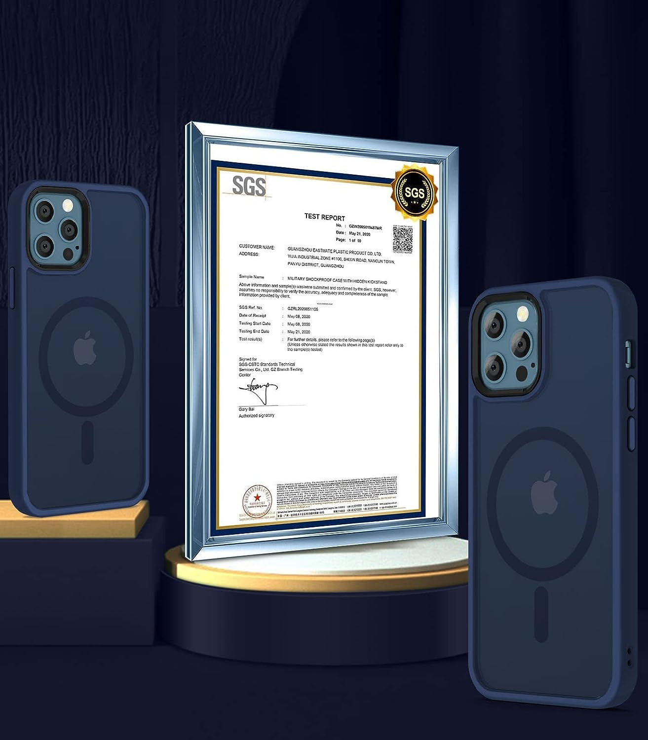 BOTOER 5 in 1 for Iphone 12 /Iphone 12 Pro Case,With 2 Pack Screen Protector + 2 Pack Camera Lens Protector, Ultra Thin Scratch Resistant Drop Mag-Safe Phone ,Blue  BOTOER   