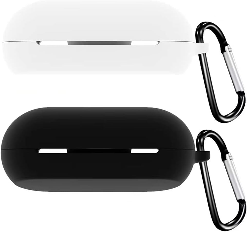 Accdeny Compatible for Sony WF-C500 Headphone Case, [Supports Wireless Charging] [Shockproof Protective Case] Silicone Headphone Case (Black-White)  Accdeny   