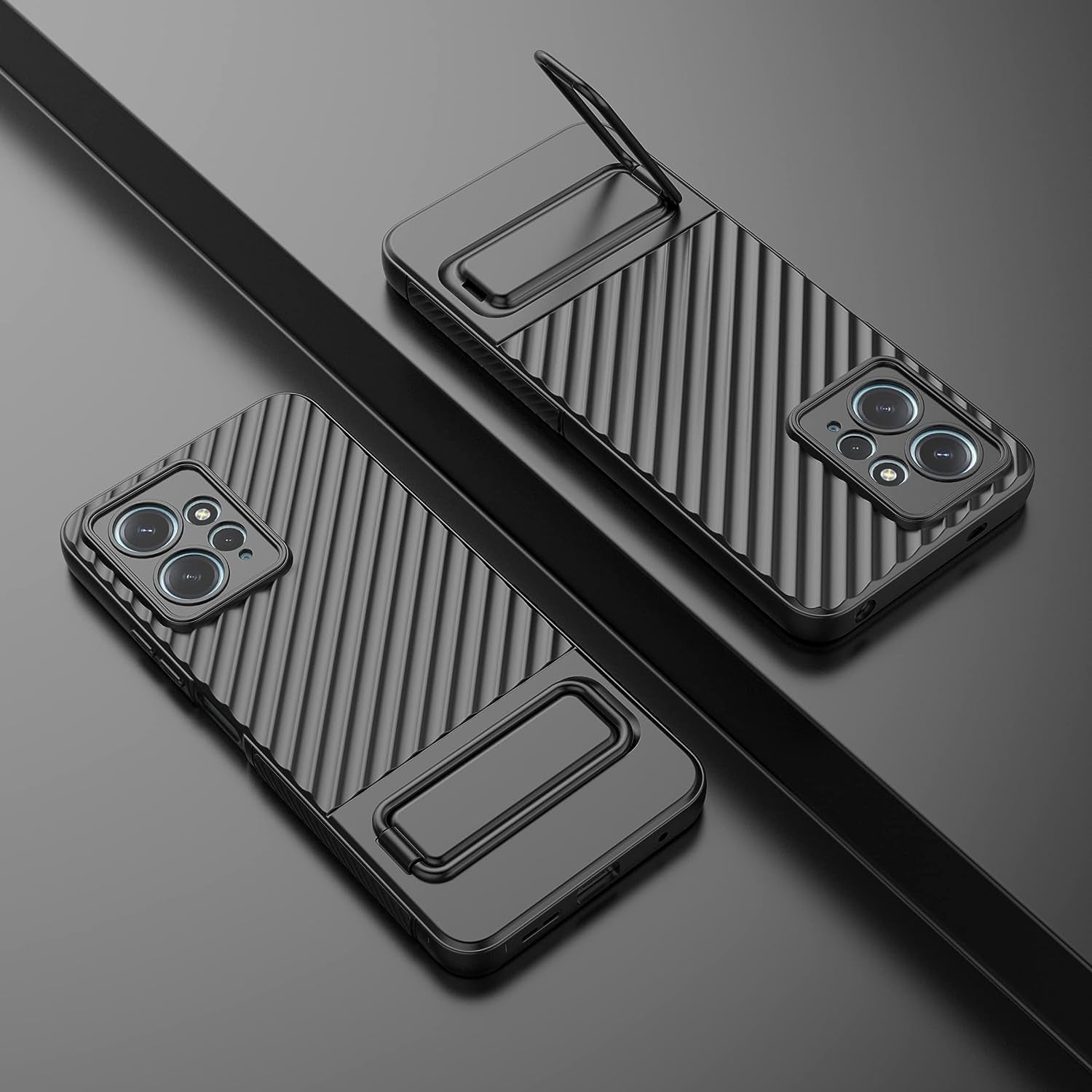 Zzjoooj for Xiaomi Redmi Note 12 4G Case with Kickstand, Shockproof Rugged TPU Cover, Shock-Absorption anti Impact Scratch Resistant Phone Cover, with Soft Microfiber Lining, Black  zZjoOoj   