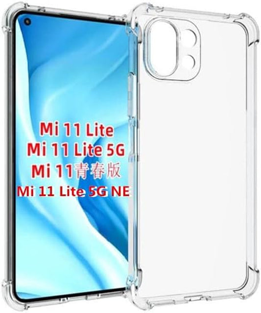 HUANGTAOLI Case Compatible with Xiaomi 11 Lite 5G NE, Slim Soft TPU Shockproof Transparent Crystal Clear Phone Case Cover with Corner Bumper  HUANGTAOLI   