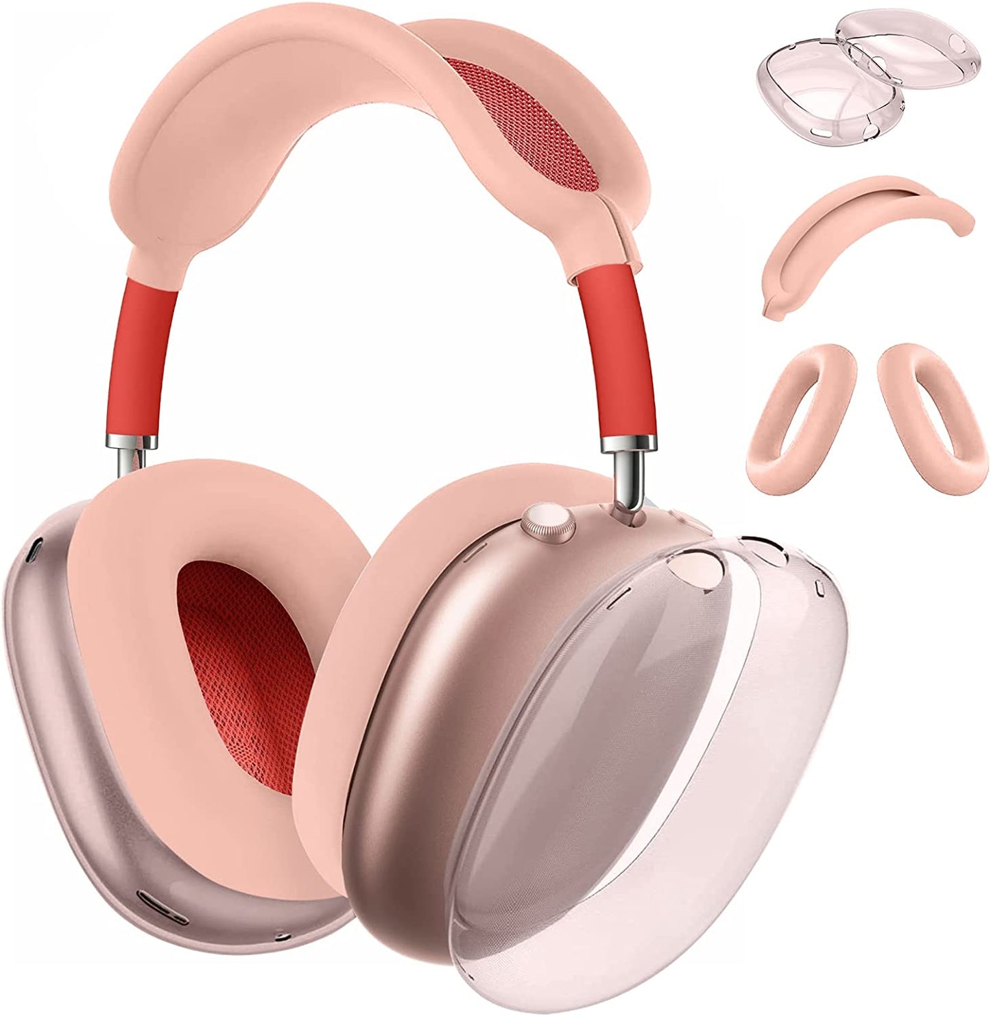 Aiaabq for Airpods Max Case Cover,Anti-Scratch Ear Pad Case Cover/Ear Cups Cover/Headband Cover for Airpods Max. Clear Soft TPU and Silicone,Skin Scratch Proof (Green)  Aiaabq Pink  