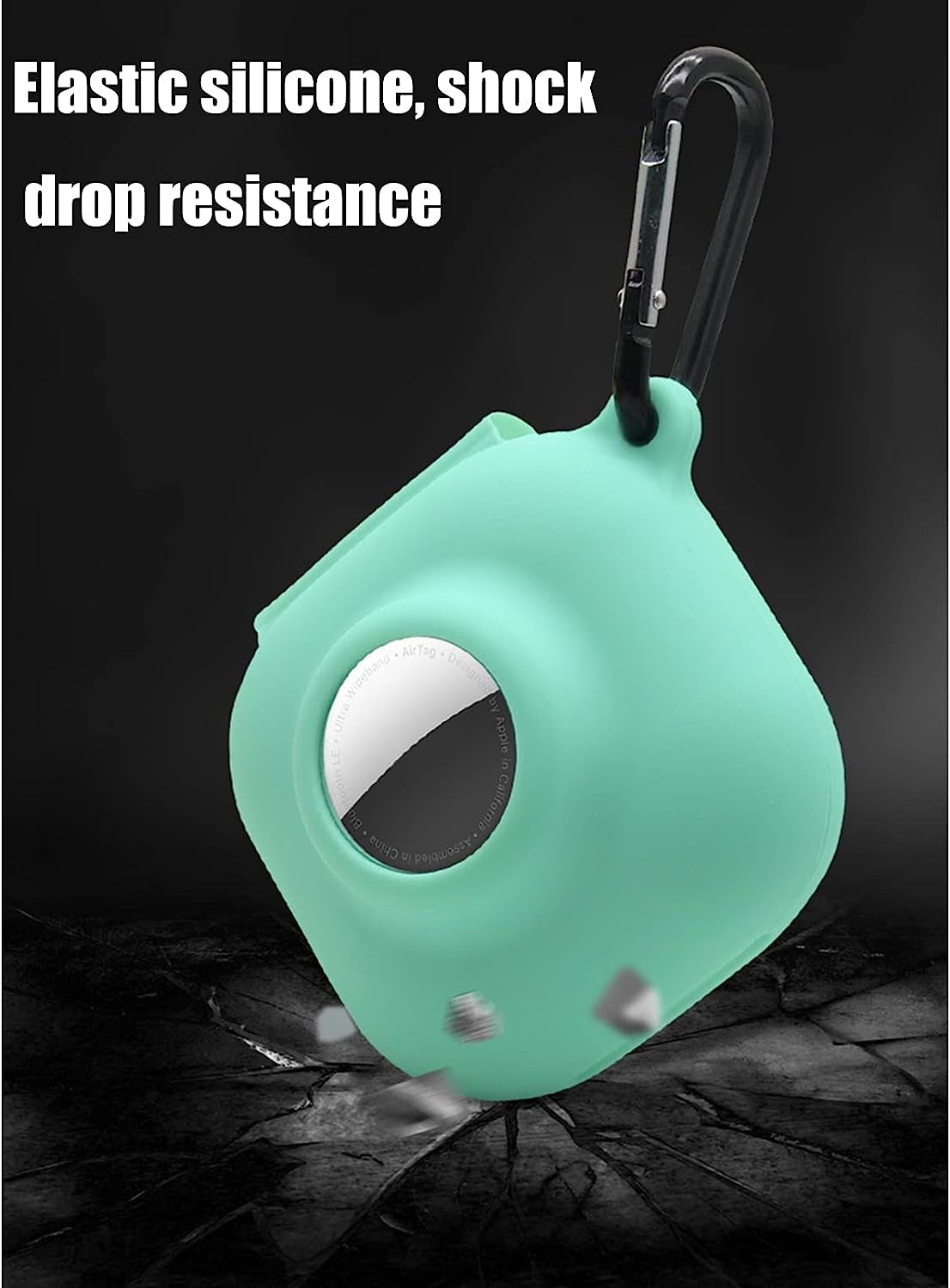 Glow Case for Beats Fit Pro Airtag Wireless Noise Cancelling Earbuds,Carrying Case Premium Soft Skin Cover Shock-Absorbing,Anti-Scratch Protective Case with Keychain(Glow Blue)  2022321   