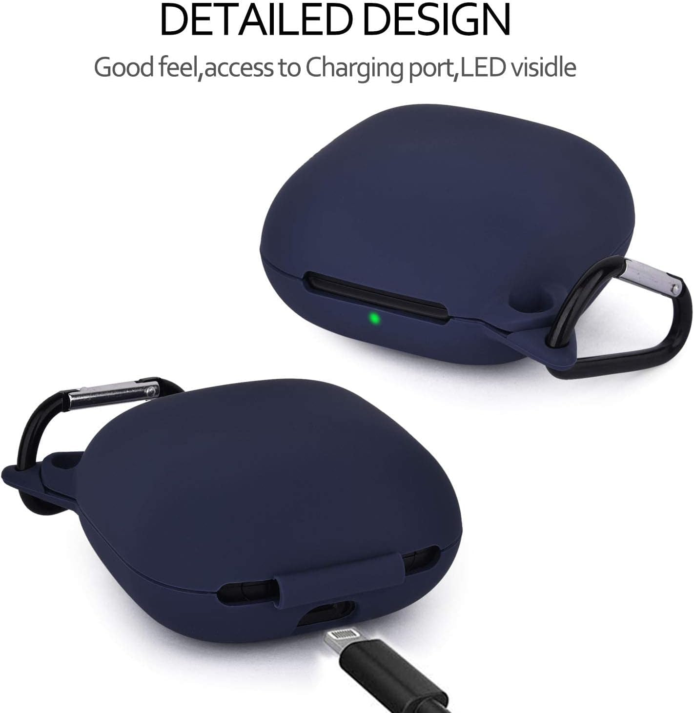 TOROTOP Case Compatible for Powerbeats Pro Case Cover,Anti-Lost & Shockproof Easy Carrying Silicone Case Accessories with Keychain and Soft Portable Storage Travel Carrying Case (Upgrade Midnight Blue  TOROTOP   