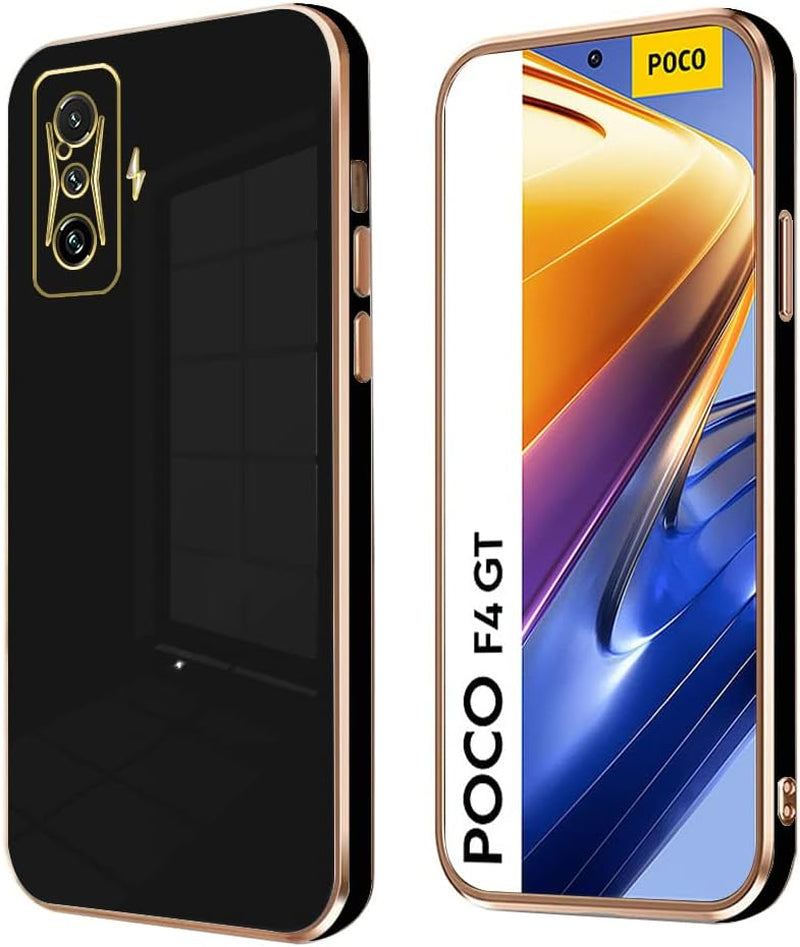 Wousunly Compatible with Xiaomi Poco F4 GT Case Silicone Pink, Plating Xiaomi Poco F4 GT Phone Case Shockproof Thin and Soft Cover (Pink)  Wousunly Black  