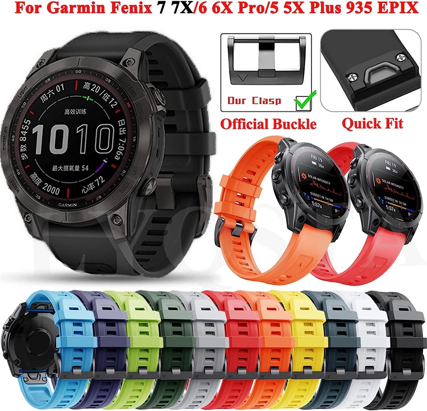 ZLAST 22 26Mm Smart Watch Bands for Garmin Fenix 7 7X Silicone Straps Quick Release Watchband Fenix 6 5 6X 5X Plus/945 Bracelet Correa  ZLAST   