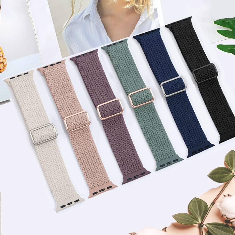 Braided Solo Loop for Apple Watch Band 40Mm 41Mm 38Mm 44Mm 45Mm 42Mm Ultra 49Mm Men/Women,Solace Stretchy Nylon Sport Wristband Strap for Iwatch Bands Series 8/7/6 5/4/3/2/1/SE 44 45 41 40 Mm  DMVEIMAL   
