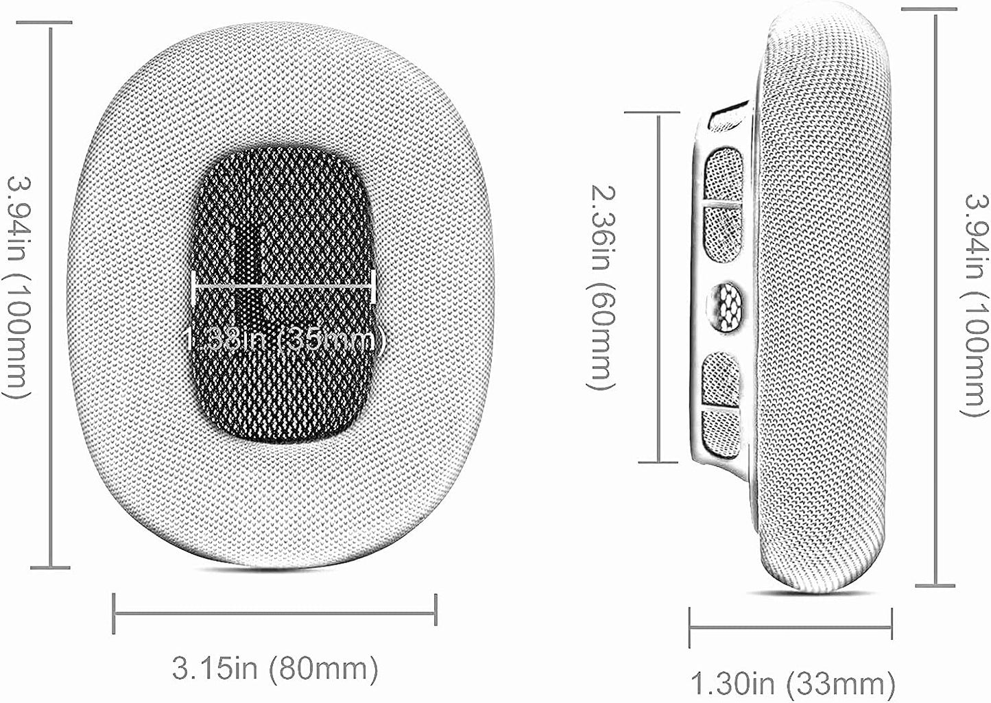 JEUOCOU Compatible for Airpods Max Earpads, Replacement Ear Pads Cushions Cover Repair Parts for Airpods Max Wireless Headphones with Magnet (Silver)  JEUOCOU   