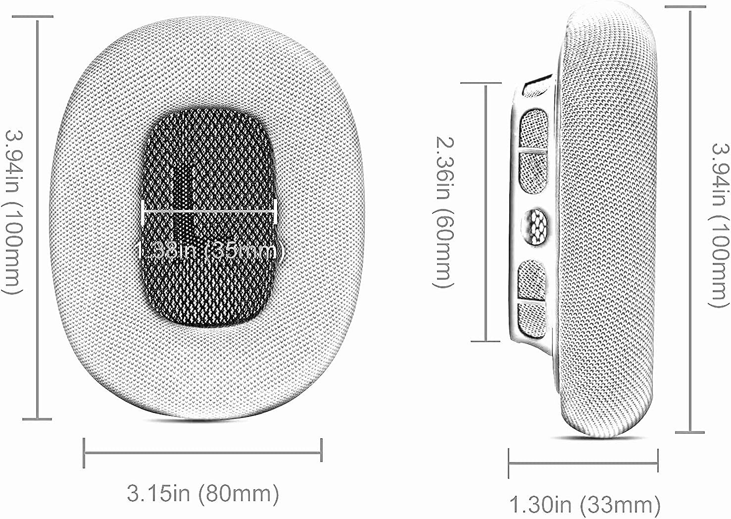 JEUOCOU Compatible for Airpods Max Earpads, Replacement Ear Pads Cushions Cover Repair Parts for Airpods Max Wireless Headphones with Magnet (Silver)  JEUOCOU   