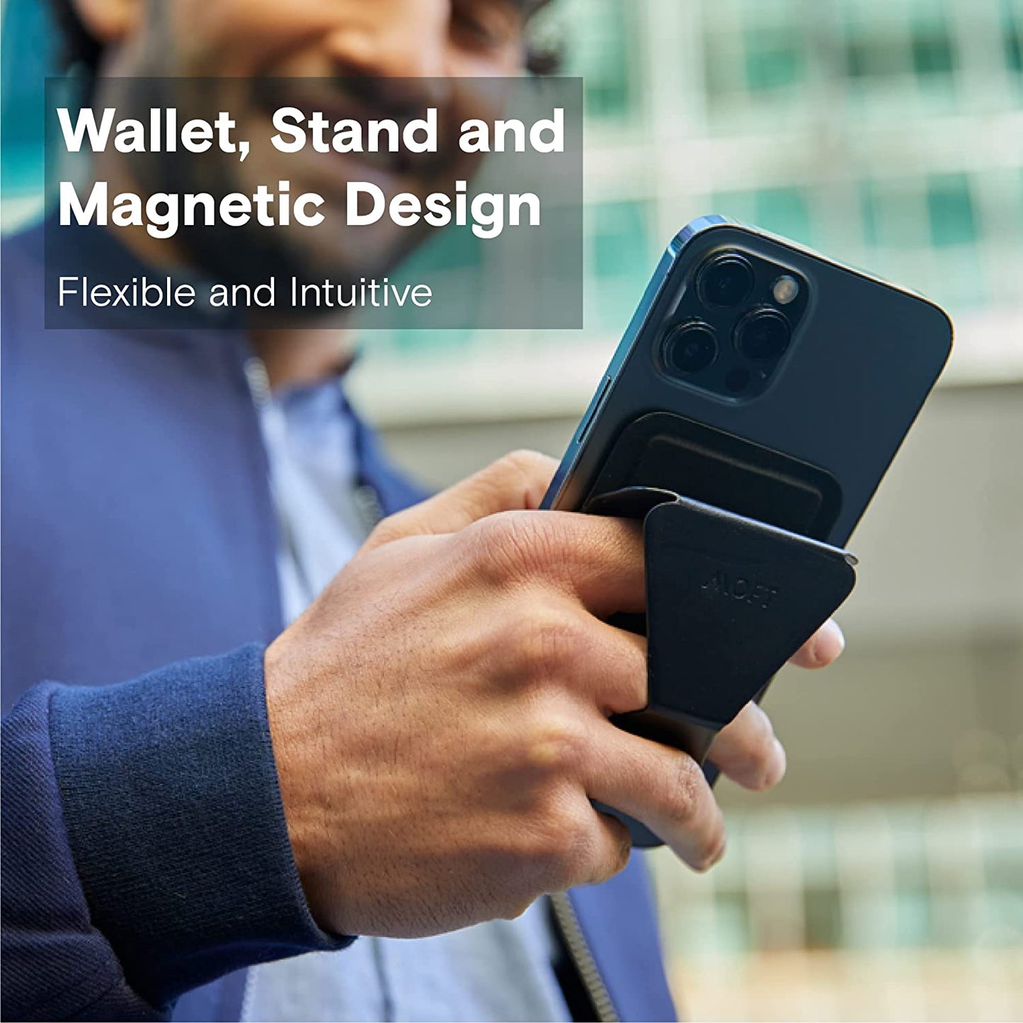 MOFT Magsafe Wallet Stand for Iphone 14/13/12 Series Magsafe Compatible Phone Stand with 3 Viewing Angles (Night Black)  MOFT LIMITED   