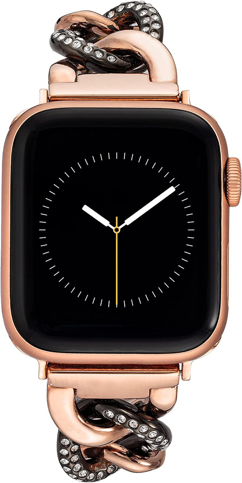 Anne Klein Fashion Chain Bracelet for Apple Watch, Secure, Adjustable, Apple Watch Replacement Band, Fits Most Wrists  Anne Klein Rose Gold/Dark Gunmetal Grey 42/44/45/Ultra(49mm) 