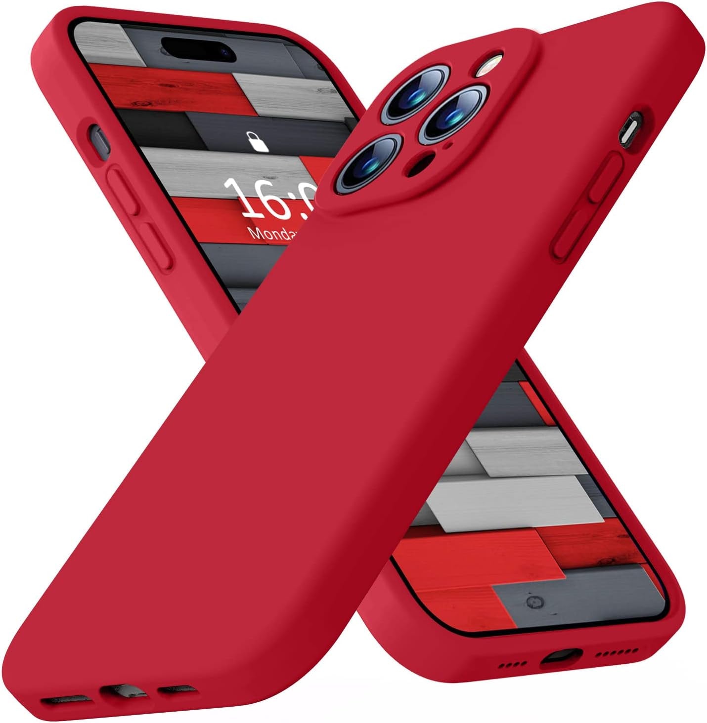 Ktele Compatible with Iphone 14 Pro Case, Ab-Grade Liquid Silicone Case, [Four Corner 50+Tiny Airbags Shockproof] [Soft Microfiber Lining Anti-Scratch] Camera All-Round Protection Case-Blue  Ktele Red  