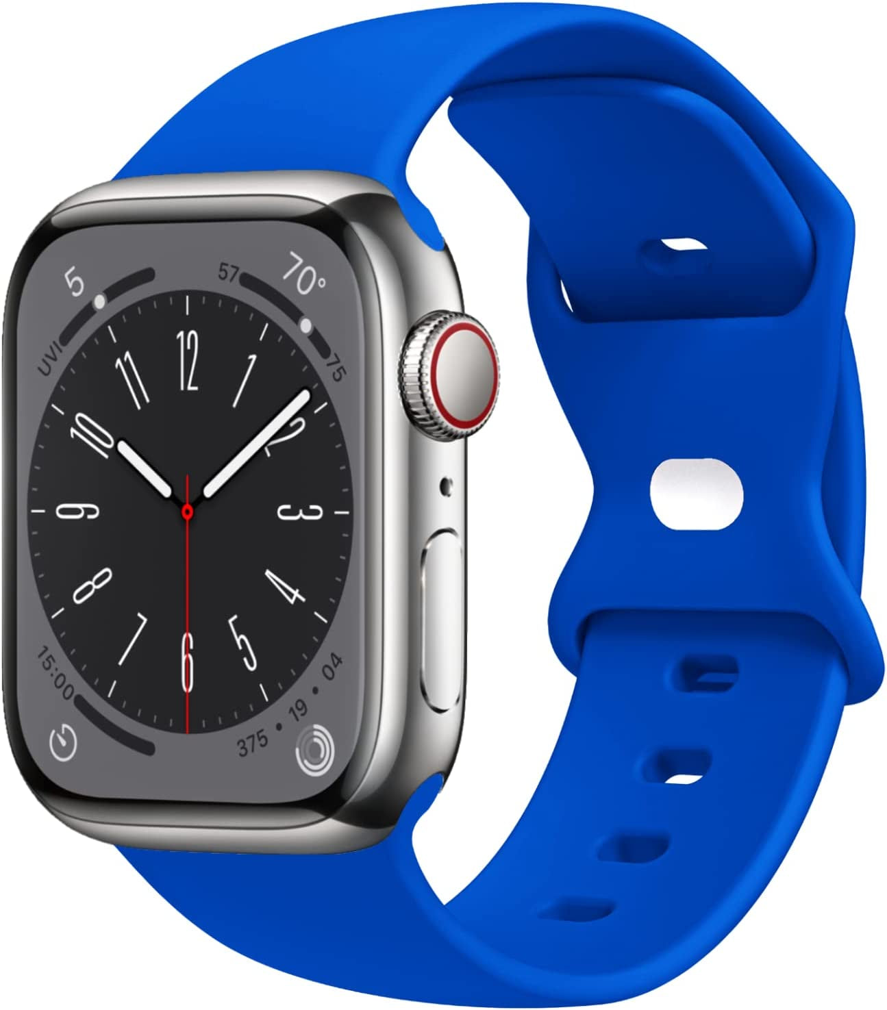 STG Sport Watch Band Compatible with Apple Watch Band 38Mm 40Mm 41Mm 42Mm 44Mm 45Mm 49Mm, Soft Silicone Replacement Sport Strap Compatible for Iwatch Ultra SE Series 8/7/6/5/4/3/2/1 (42Mm/44Mm/45Mm/49Mm, Klein Blue)  STG   