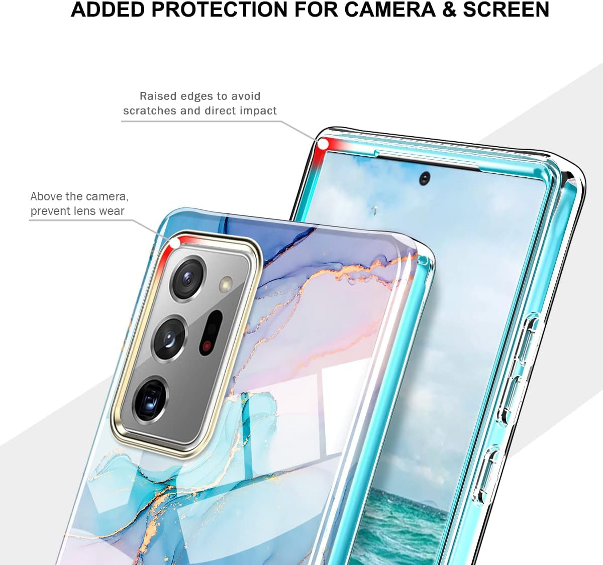 DT Compatible for Samsung Galaxy Note 20 Ultra Case, Lightweight and Stylish Full Body Shockproof Protective Rugged TPU Case for Samsung Note 20 Ultra 5G 6.9 Inch (Marble)  PIXIU   