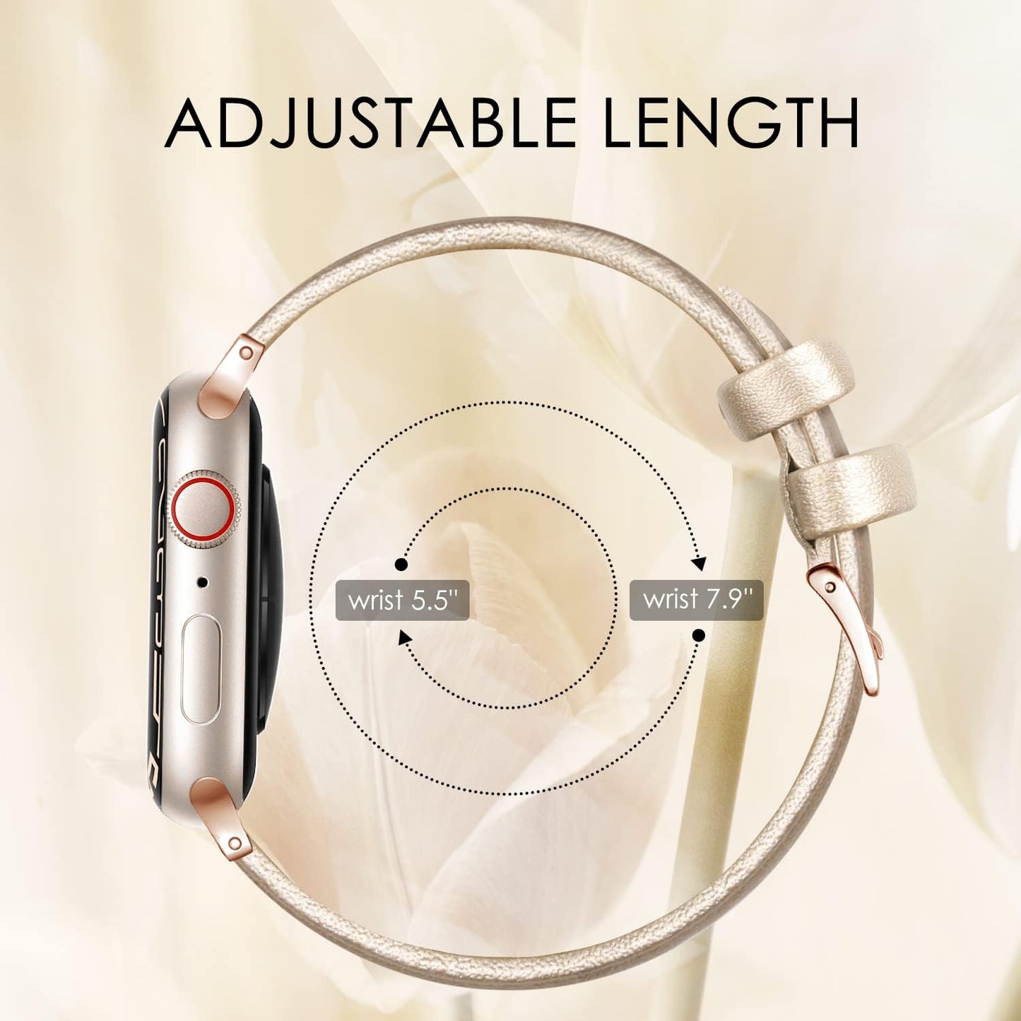 Eyamumo Leather Band Compatible for Apple Watch Band 38Mm 40Mm 41Mm, Slim Thin Elegant Genuine Leather Strap Compatible for Iwatch Series 8, 7, 6, 5, 4, 3, 2, 1, SE, Sport & Edition for Women  Eyamumo   