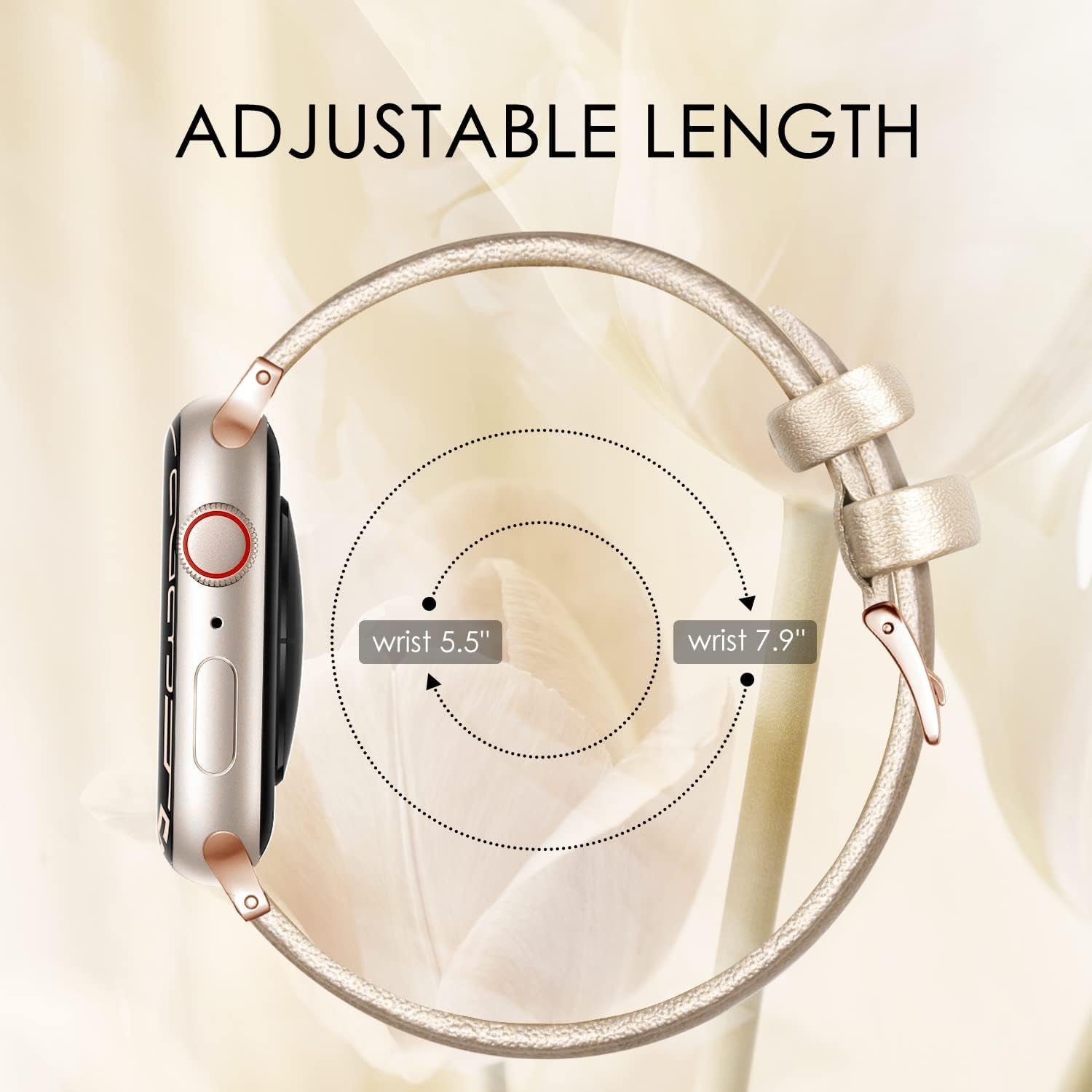 Eyamumo Leather Band Compatible for Apple Watch Band 38Mm 40Mm 41Mm, Slim Thin Elegant Genuine Leather Strap Compatible for Iwatch Series 8, 7, 6, 5, 4, 3, 2, 1, SE, Sport & Edition for Women  Eyamumo   