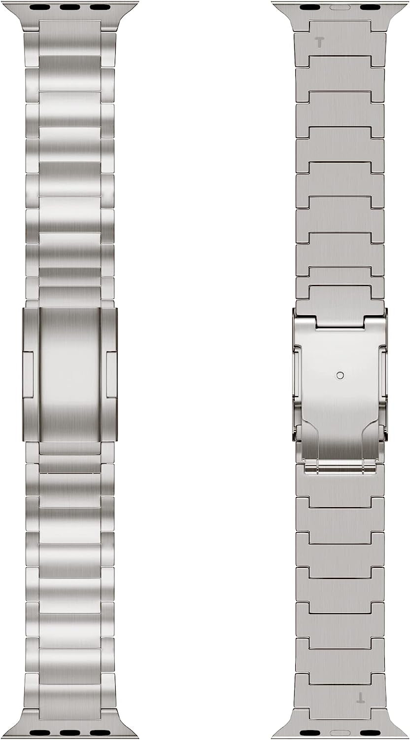 LDFAS Compatible for Apple Watch Band 49Mm 45Mm 44Mm, Titanium Metal Watch Strap with Double Button Clasp for Iwatch Bands Compatible for Apple Watch Ultra/Se, Apple Watch Series 8/7/6/5 Band  LDFAS   