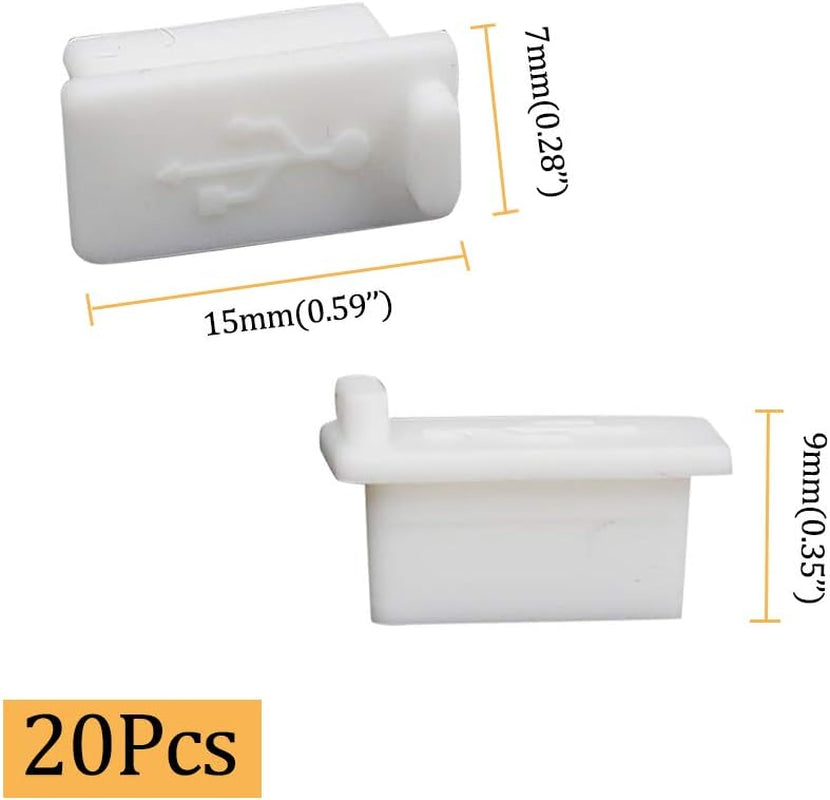 Yoohey 20PCS Silicone USB a Type Female anti Dust Cover Plug Protector Stopper Cover (White)  Yoohey   