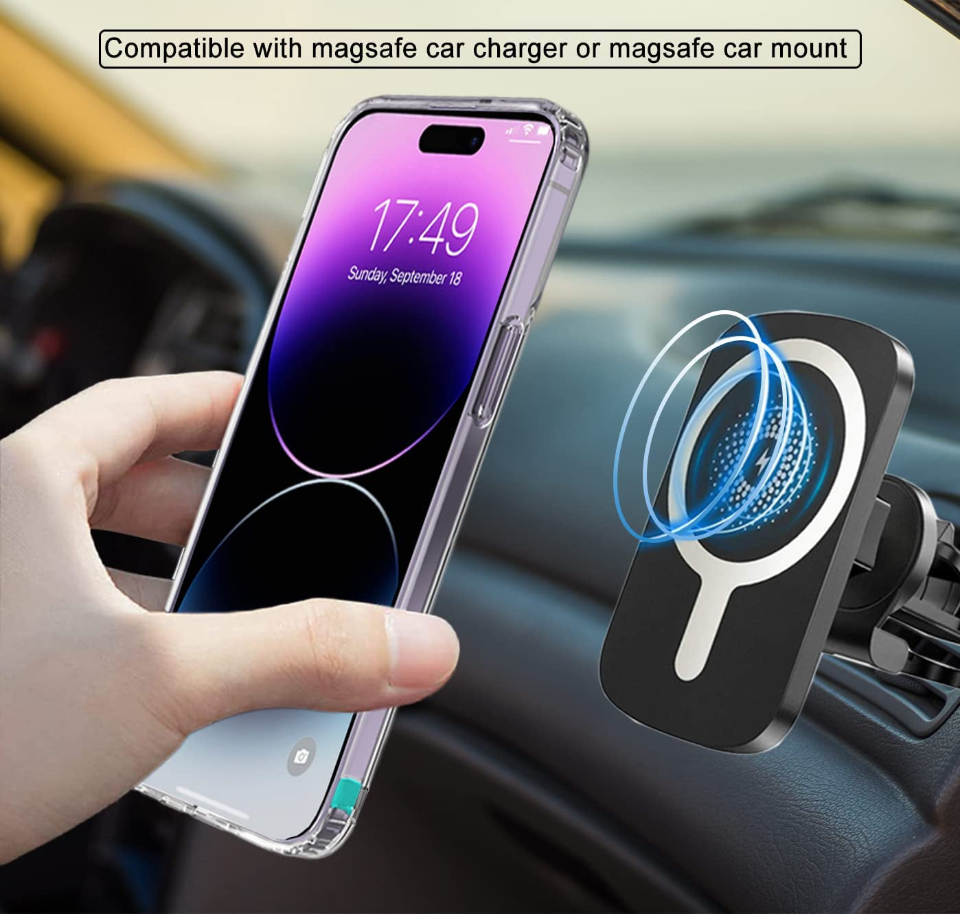 Chitri Compatible for Iphone 14 Pro Max Case Clear,[Compatible with Magsafe Wallet] [Three-Way Stand Magnetic Case] Compatible with Magsafe Charger Hard PC Back Slim Shockproof Protective Case  chitri   