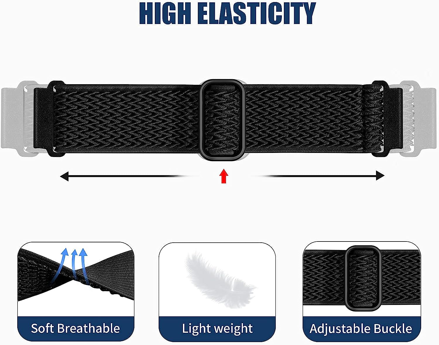 Easuny 22Mm Watch Bands Compatible for Samsung Galaxy Watch 3 45Mm Band/Galaxy Watch 46Mm/Gear S3 Frontier, Stretchy Adjustable Elastic Nylon Woven Loop Wristband for Men Women  Easuny   