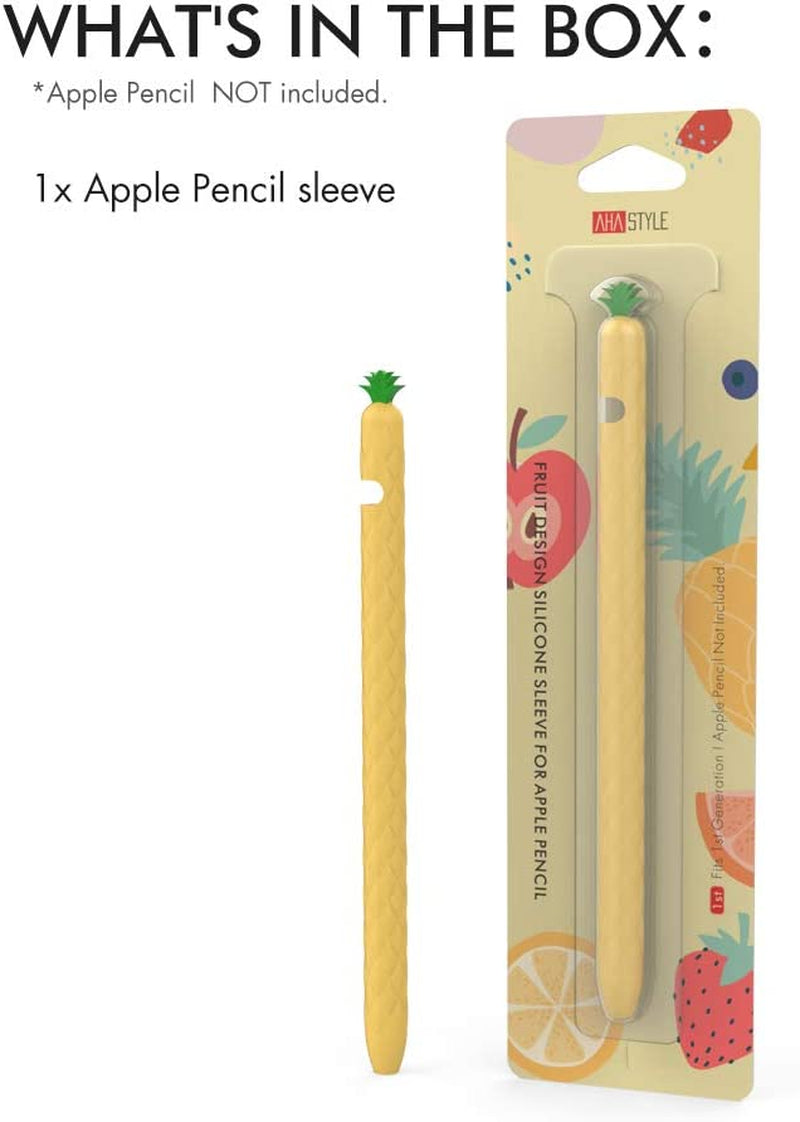 Ahastyle Ipencil Case Sleeve Cute Fruit Design Silicone Soft Protective Cover Accessories Compatible with Apple Pencil 1St Generation (Yellow)  AHASTYLE   
