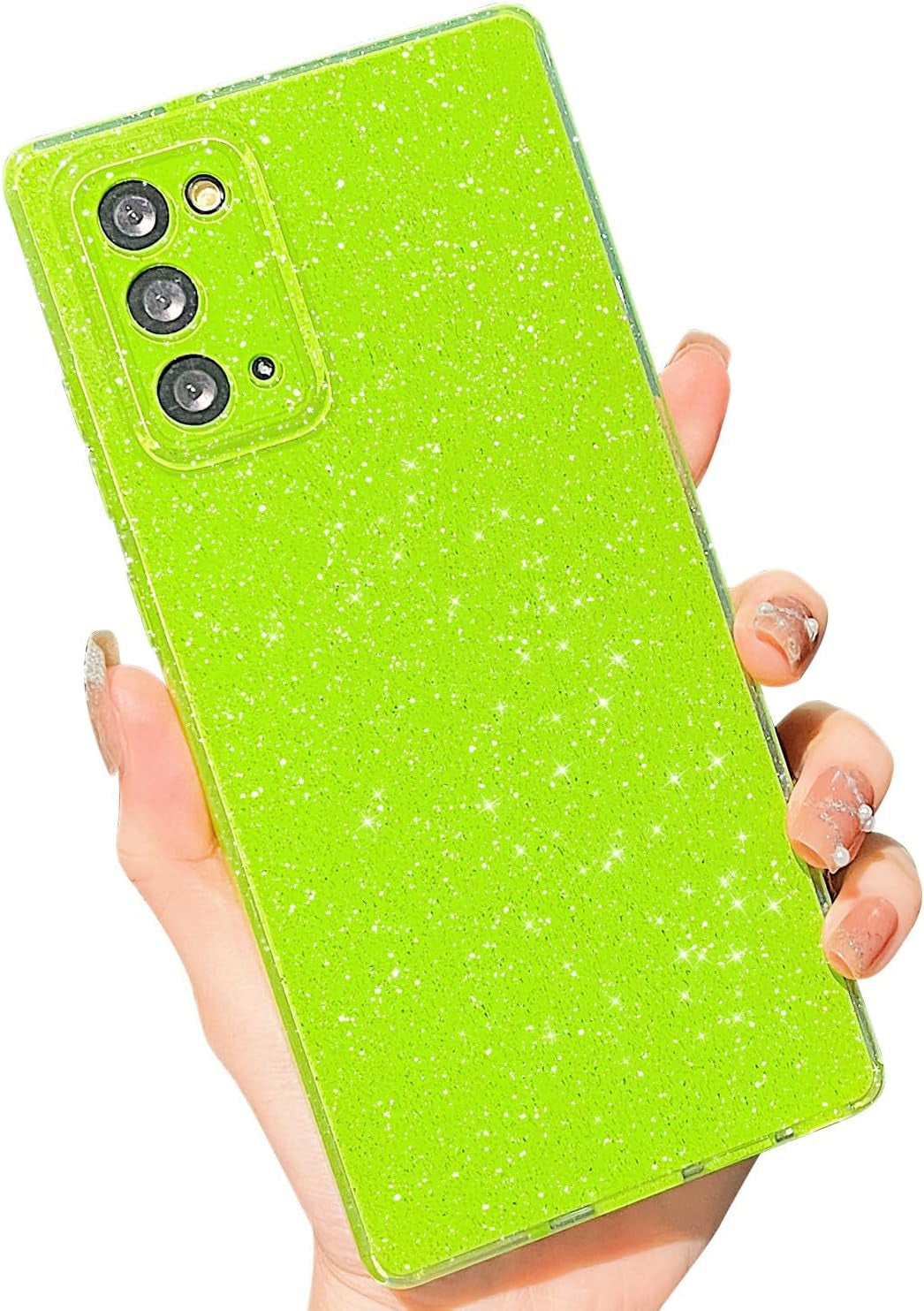 MINSCOSE Compatible with Samsung Galaxy Note 20 Ultra 5G Case,Cute Bling Glitter Thin Slim Shockproof TPU Sparkly Cover for Women Girl for Galaxy Note 20 Ultra 6.9 Inch-Mint Green  MINSCOSE Neon Green Samsung Galaxy Note 20 5G,6.7 Inch 
