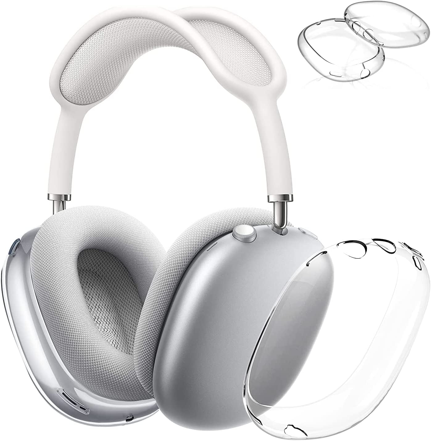 Valkit Compatible with Airpods Max Case Cover, Clear Soft TPU Protective Headphones Cover Headset Shockproof Full Case for Airpods Max -Transparent  VKT   