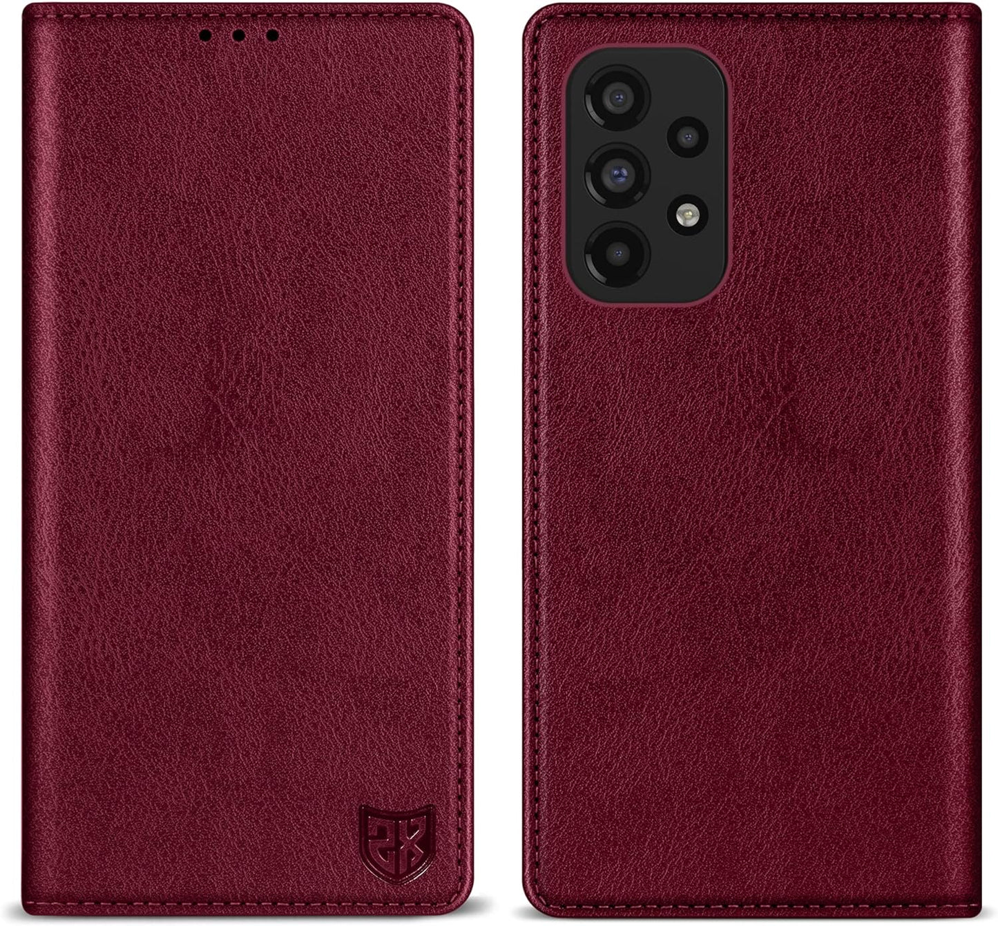 ZZXX Samsung Galaxy A53 5G Wallet Case with [RFID Blocking] Card Slot Stand Strong Magnetic Leather Flip Fold Protective Phone Case for Samsung Galaxy A53 5G Case Wallet(Lake Blue-6.5 Inch)  ZZXX Wine Red Samsung Galaxy A53 5G 6.5 Inch 