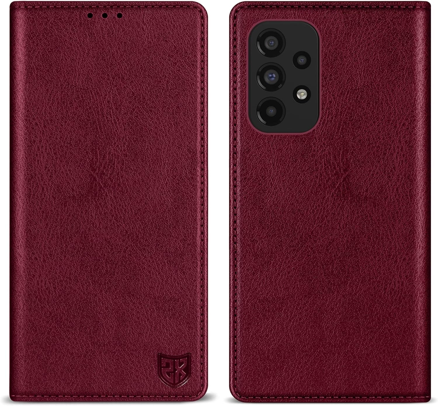 ZZXX Samsung Galaxy A53 5G Wallet Case with [RFID Blocking] Card Slot Stand Strong Magnetic Leather Flip Fold Protective Phone Case for Samsung Galaxy A53 5G Case Wallet(Lake Blue-6.5 Inch)  ZZXX Wine Red Samsung Galaxy A53 5G 6.5 Inch 