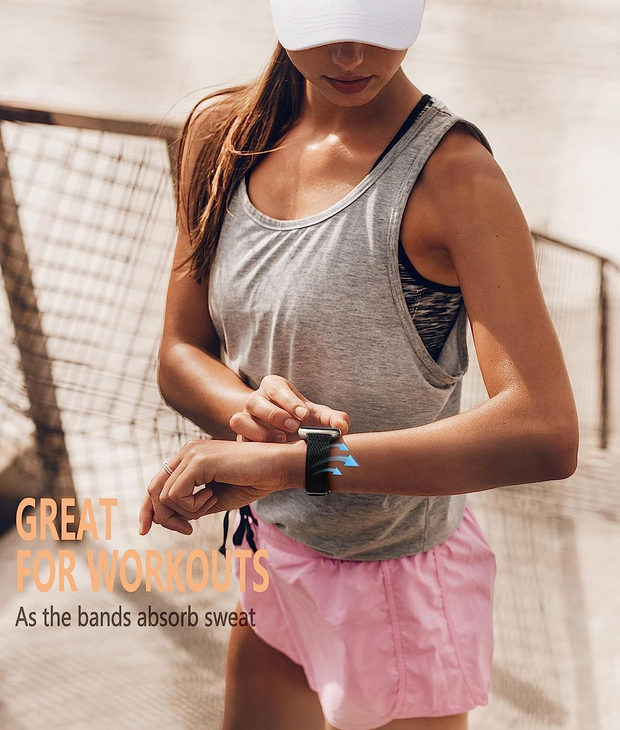 Adorve Compatible with Fitbit Sense Bands/Sense 2/Versa 3/Versa 4 Bands for Women Men, Adjustable Breathable Elastic Nylon Solo Loop Replacement Straps for Fitbit Versa 4/Versa 3/Sense 2/Sense Watch  Adorve   