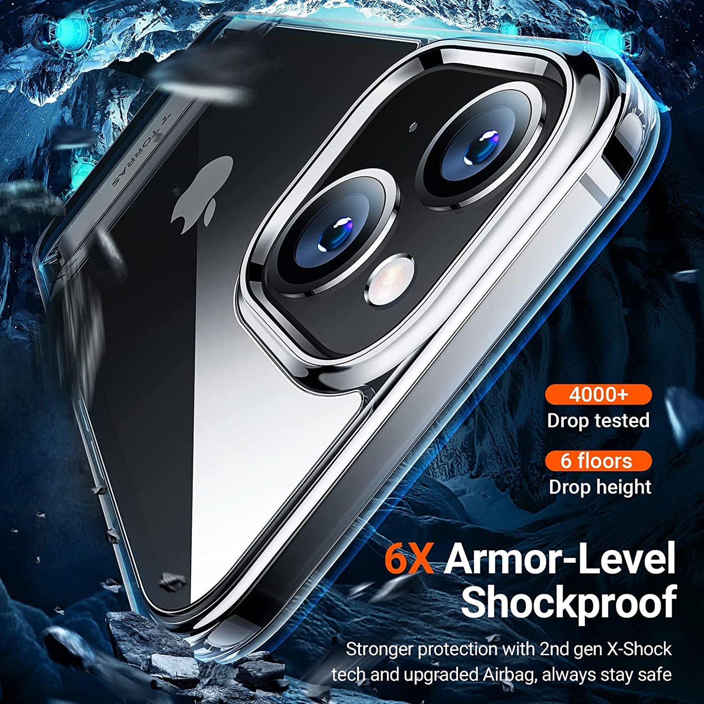 TORRAS Moonclimber for Iphone 14 Case for Iphone 13 Case, [3 Stand Ways] [Non-Yellowing & Military Grade Shockproof] Protective Slim Hard Clear Phone Case with Stand 6.1'' 2022, Crystal Clear  TORRAS   