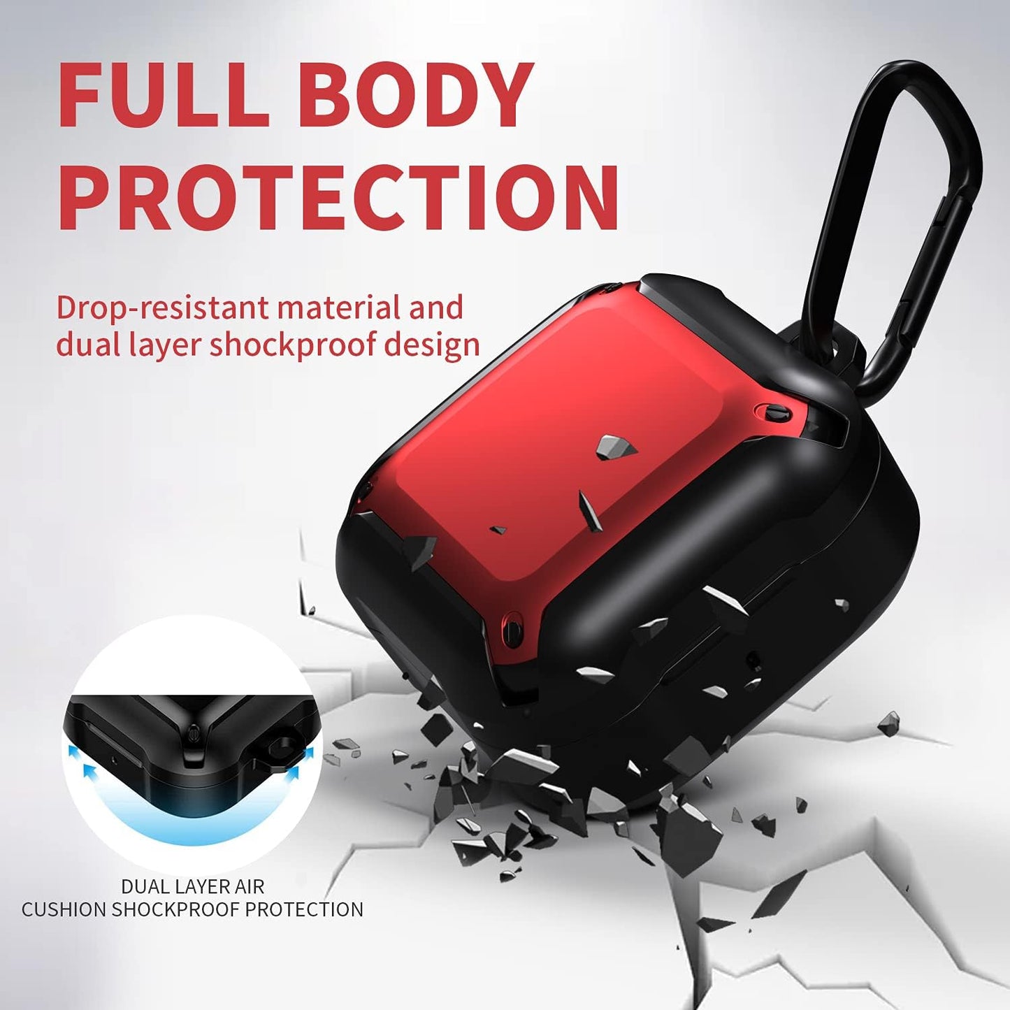 Valkit Compatible Samsung Galaxy Buds2 Pro Case(2022)/Galaxy Buds 2 Case 2021/Galaxy Buds Pro/Galaxy Buds Live 2020 Case Rugged Protective Earbuds Cover with Keychain/Zipper Box for Men Women  VKT   