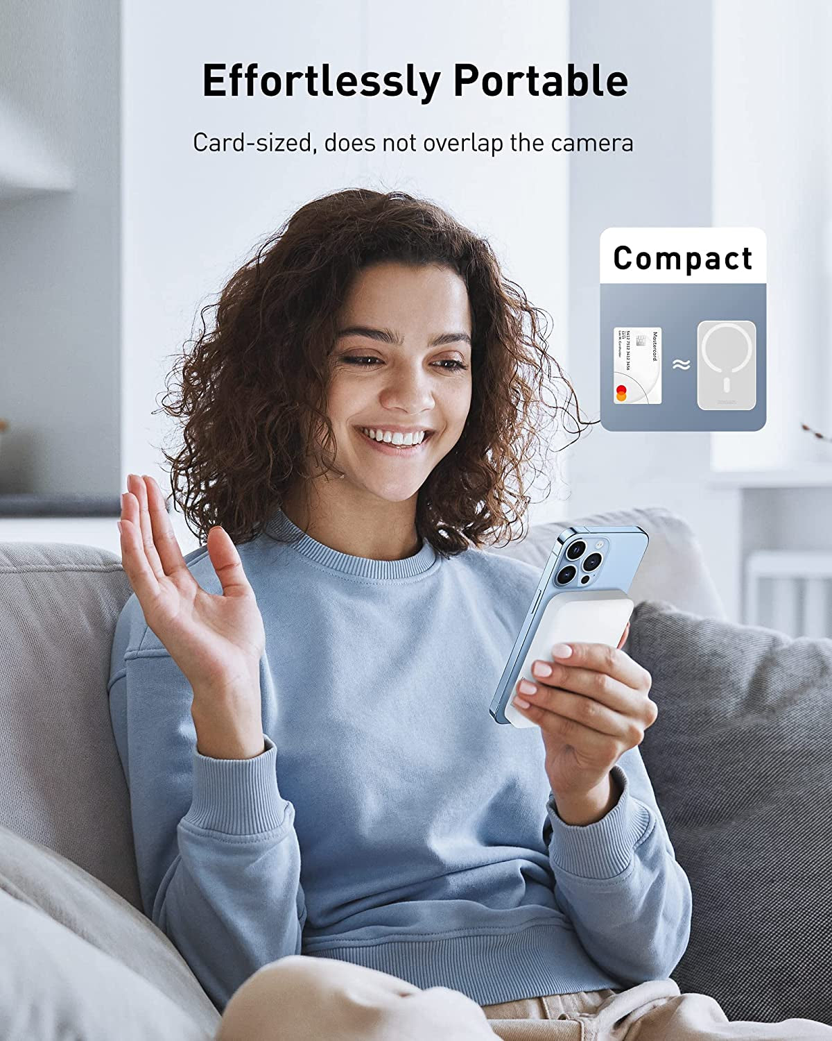 Baseus Magnetic Power Bank Battery Pack 6000Mah Wireless Portable Charger PD 20W with USB-C Cable, for Magsafe, for Iphone 14/13/12 Series, White  Baseus   