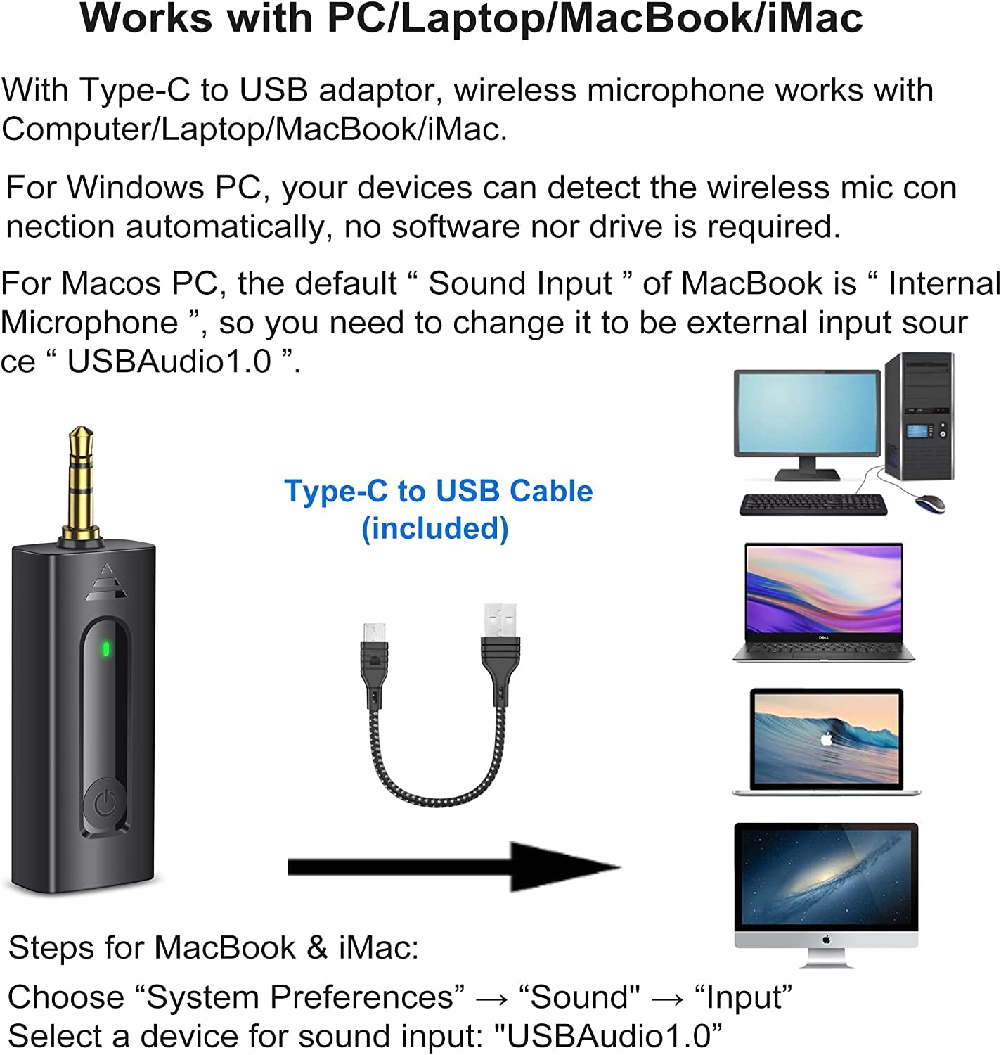 Dual Wireless Lavalier Microphone for Iphone/Android Phones/Dslr Camera/Laptop/Macbook/Gopro/Camcorder, Professional Lapel Mic for Video Recording/Vlogging/Youtube/Podcast/Livestream  GRTPRTS   