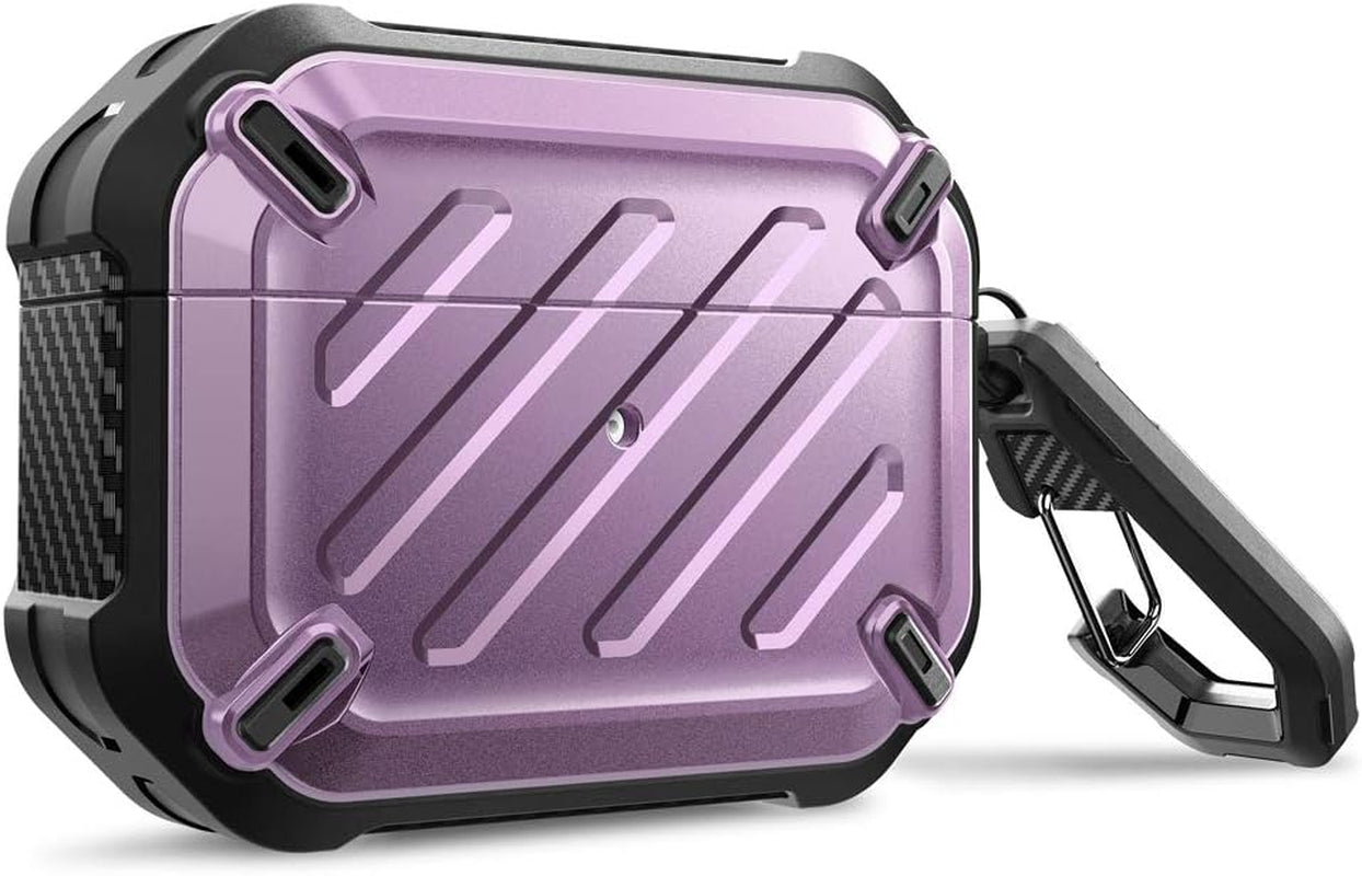 Supcase Unicorn Beetle Pro Series Case Designed for Airpods Pro, Full-Body Rugged Protective Case with Carabiner for Apple Airpods Pro (Darkgreen)  SUPCASE Purple  