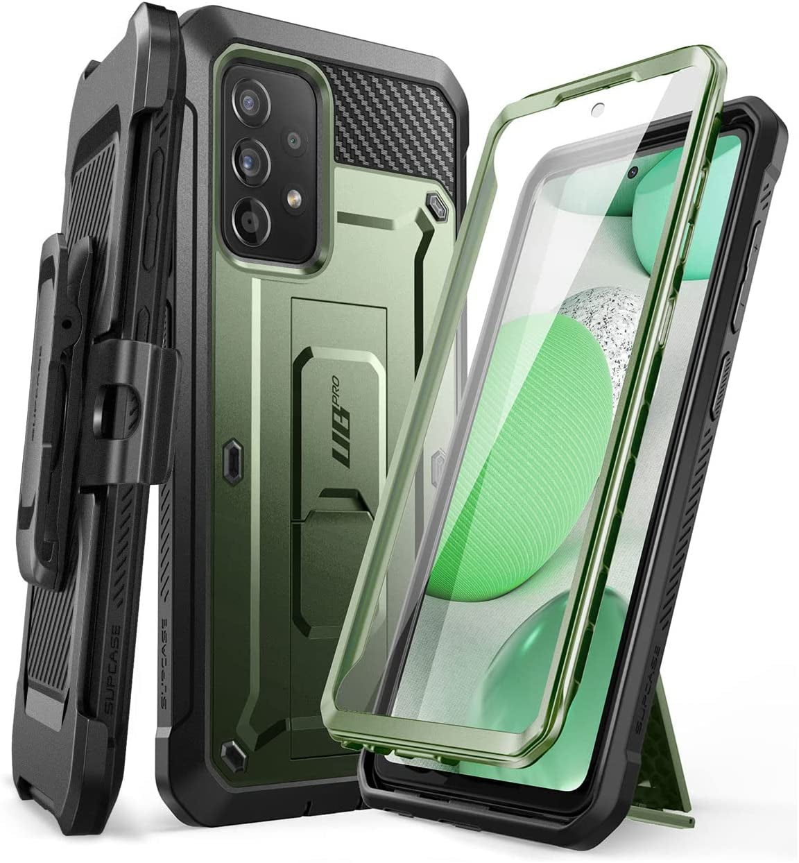 SUPCASE Unicorn Beetle Pro Series Case for Samsung Galaxy A53 5G (2022), Full-Body Rugged Belt-Clip & Kickstand Case with Built-In Screen Protector (Black)  SUPCASE Green  