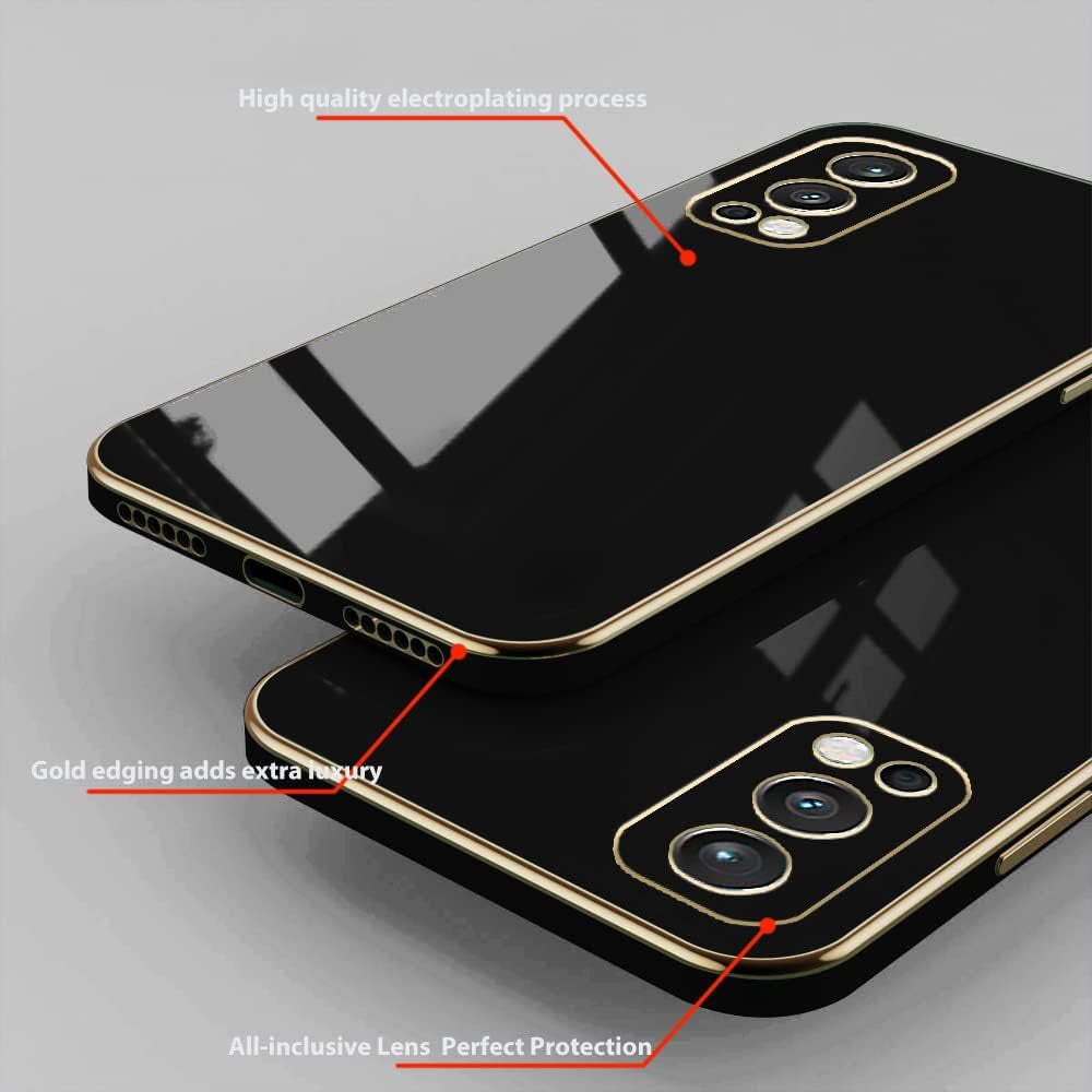 Wousunly Compatible with Oneplus Nord N20 5G Case Silicone Pink, Plating Phone Oneplus Nord N20 5G Case Shockproof Thin and Soft Cover (Dark Black)  Wousunly   