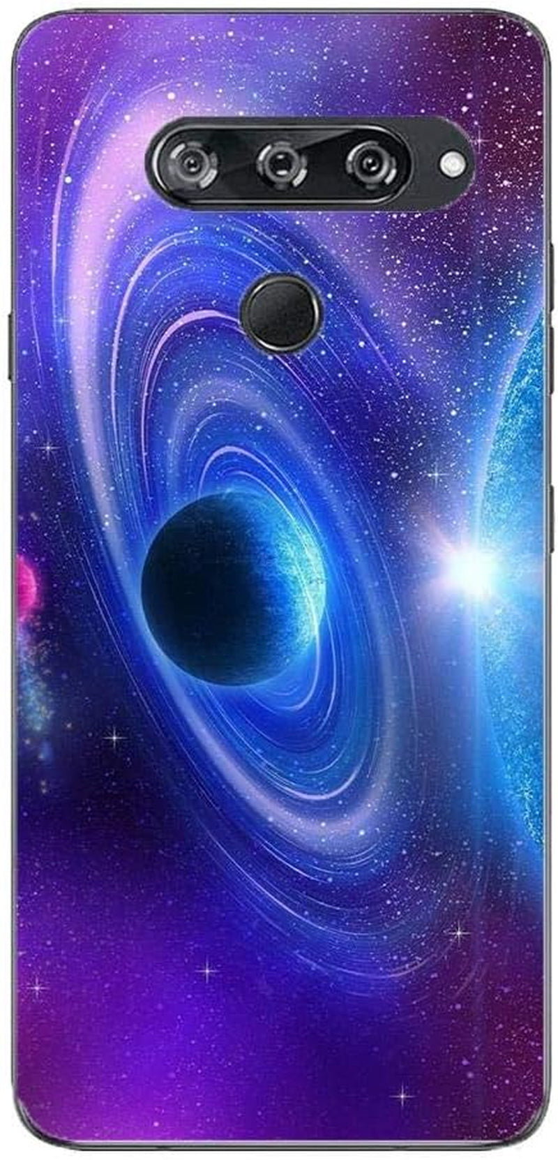 Transparent Crystal Clear Soft Gel TPU Anti-Yellowing Cover Case for LG V40 Thinq-Interstellar Purple Space Star 3  RLKONAN Interstellar Purple Space Star 2  