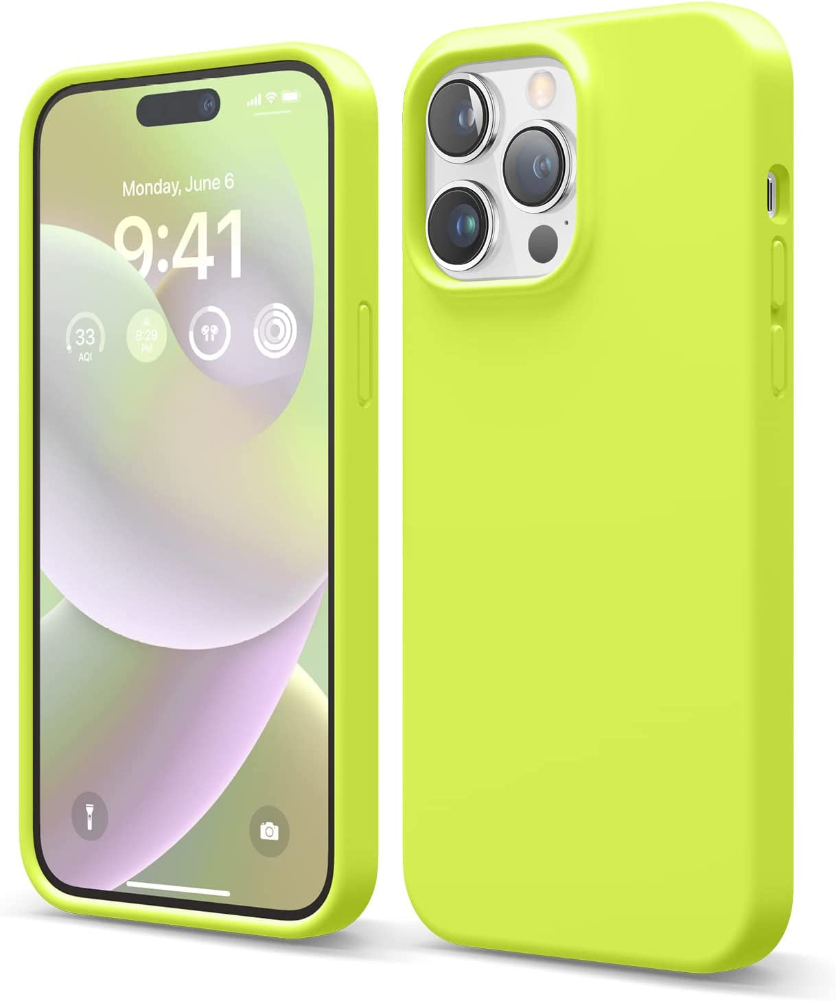 Elago Compatible with Iphone 14 Pro Max Case, Liquid Silicone Case, Full Body Protective Cover, Shockproof, Slim Phone Case, Anti-Scratch Soft Microfiber Lining, 6.7 Inch (Burgundy)  elago Neon Yellow  