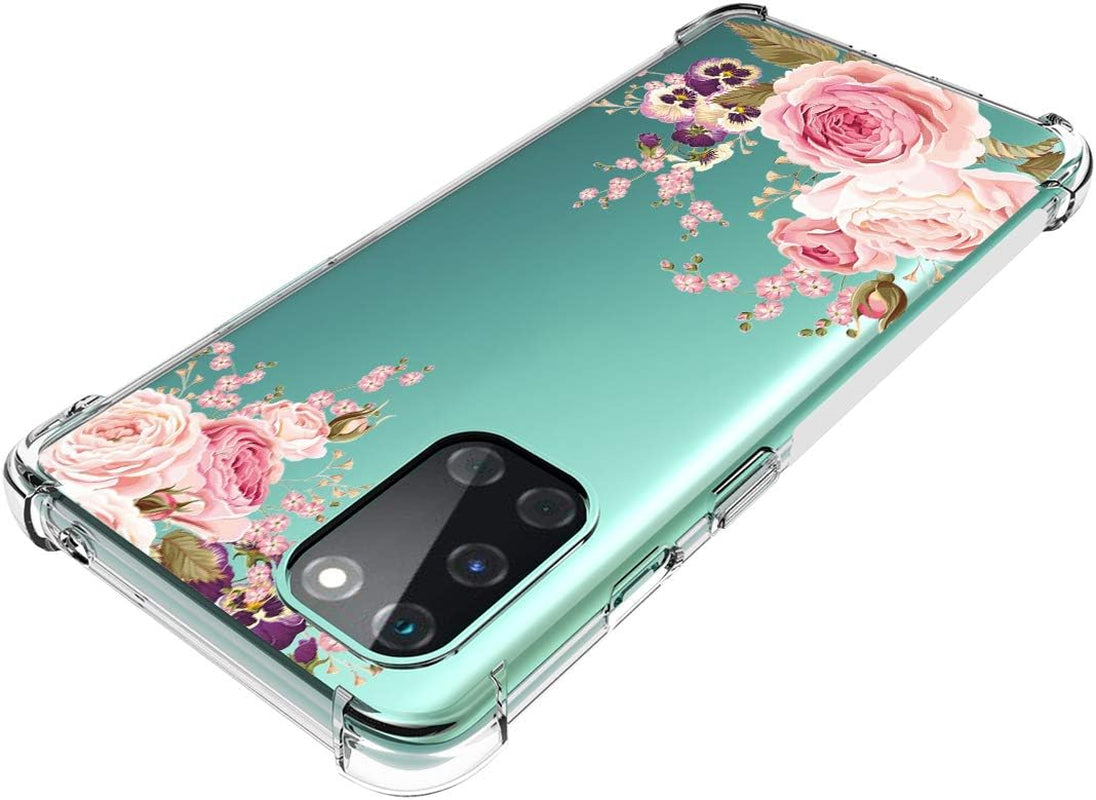 Ueokeird Phone Case for Oneplus 8T 5G (2020), Oneplus 8T Case Girls Women, Slim Shockproof Clear Floral Pattern Soft Flexible TPU Protective Cover for Oneplus 8T (Rose Flower)  Ueokeird   