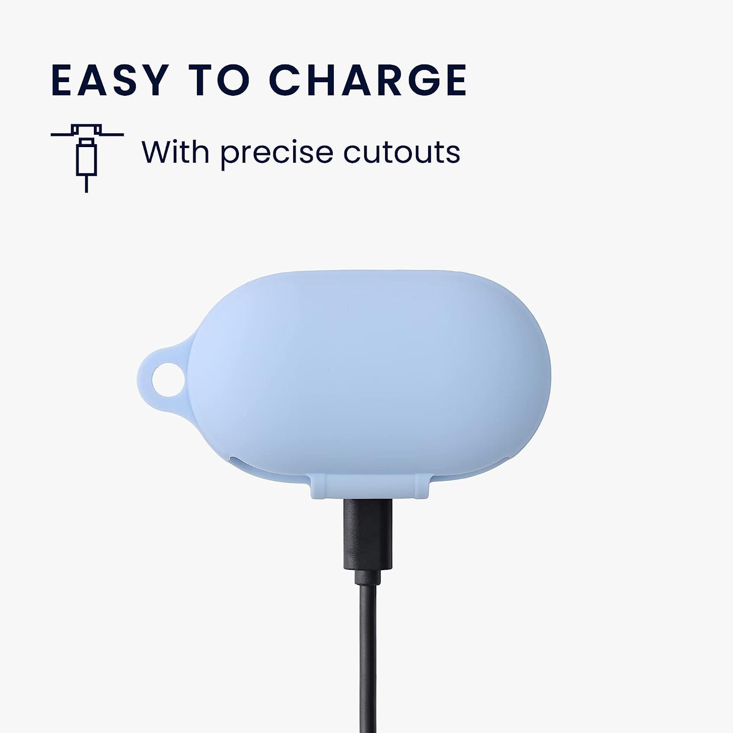 Kwmobile Case Compatible with Samsung Galaxy Buds 2 Pro/Buds 2 / Buds Live Case - Silicone Cover Holder for Earbuds - Light Blue  KW-Commerce   