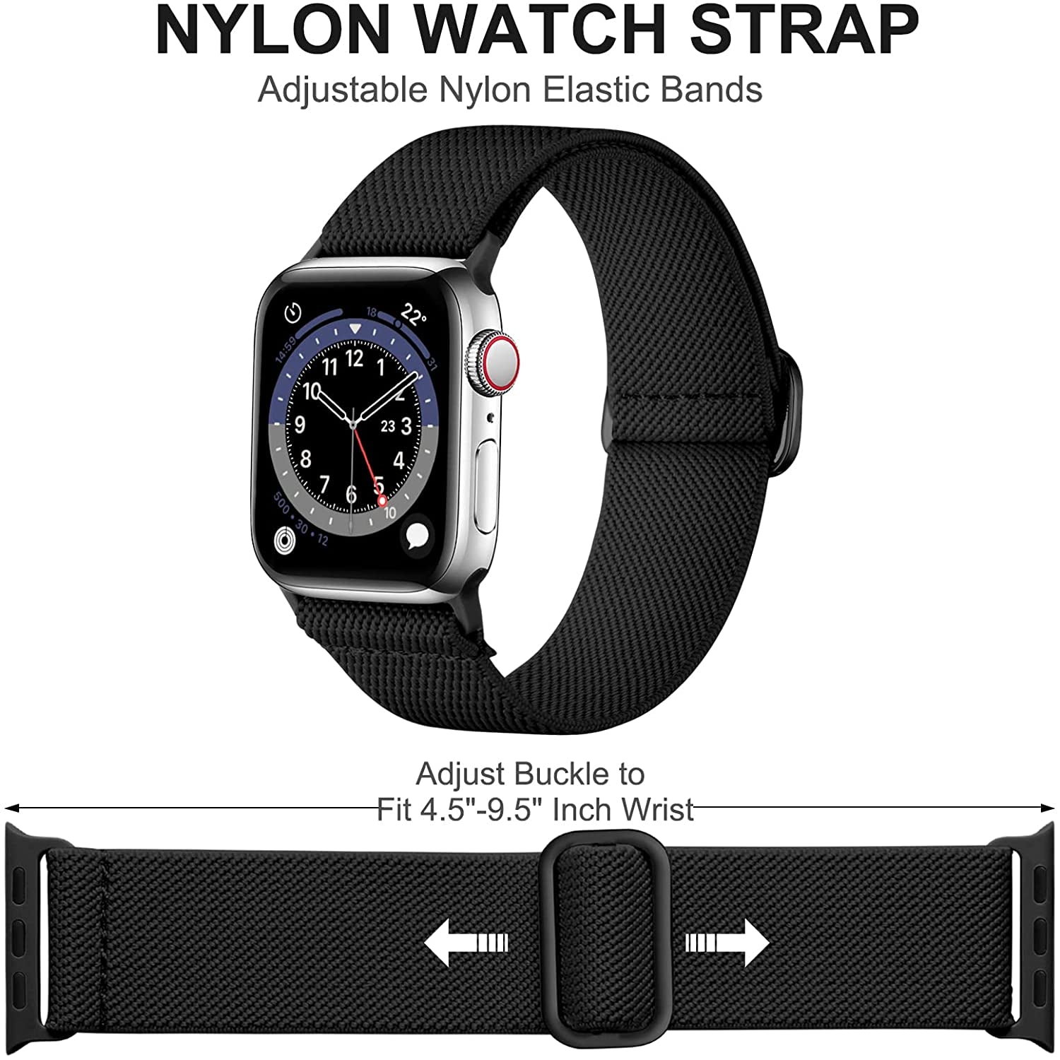 Adorve 5 Pack Stretchy Solo Loop Bands Compatible with Apple Watch Ultral Band 38Mm 40Mm 42Mm 44Mm 41Mm 45Mm 49Mm for Women Men, Soft Nylon Elastic Braided Strap for Iwatch SE Series 8/7/6/5/4/3/2/1  Adorve   