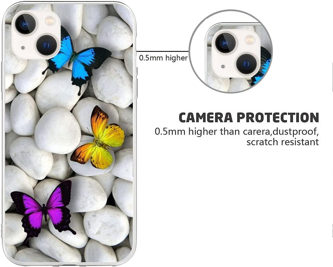 Compatible with LG G6 | LG G6+ | LG G6 plus Case Butterfly 160 Cool Kids Girls Women Man Soft Flexible TPU Silicone Phone Case Clear  PTGVCTA   