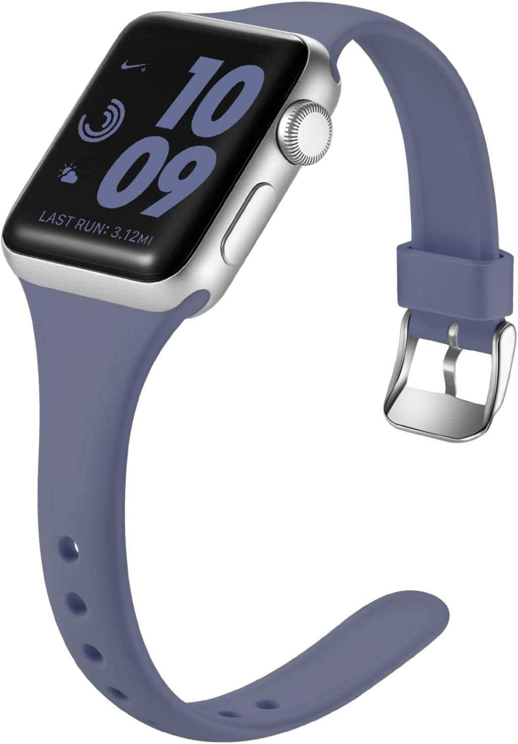 Laffav Slim Band Compatible with Apple Watch 49Mm 45Mm 44Mm 42Mm Iwatch SE & Ultra & Series 8/7/6/5/4/3/2/1 for Women Men, Black, S/M  Laffav Blue Gray 38mm/40mm/41mm S/M 