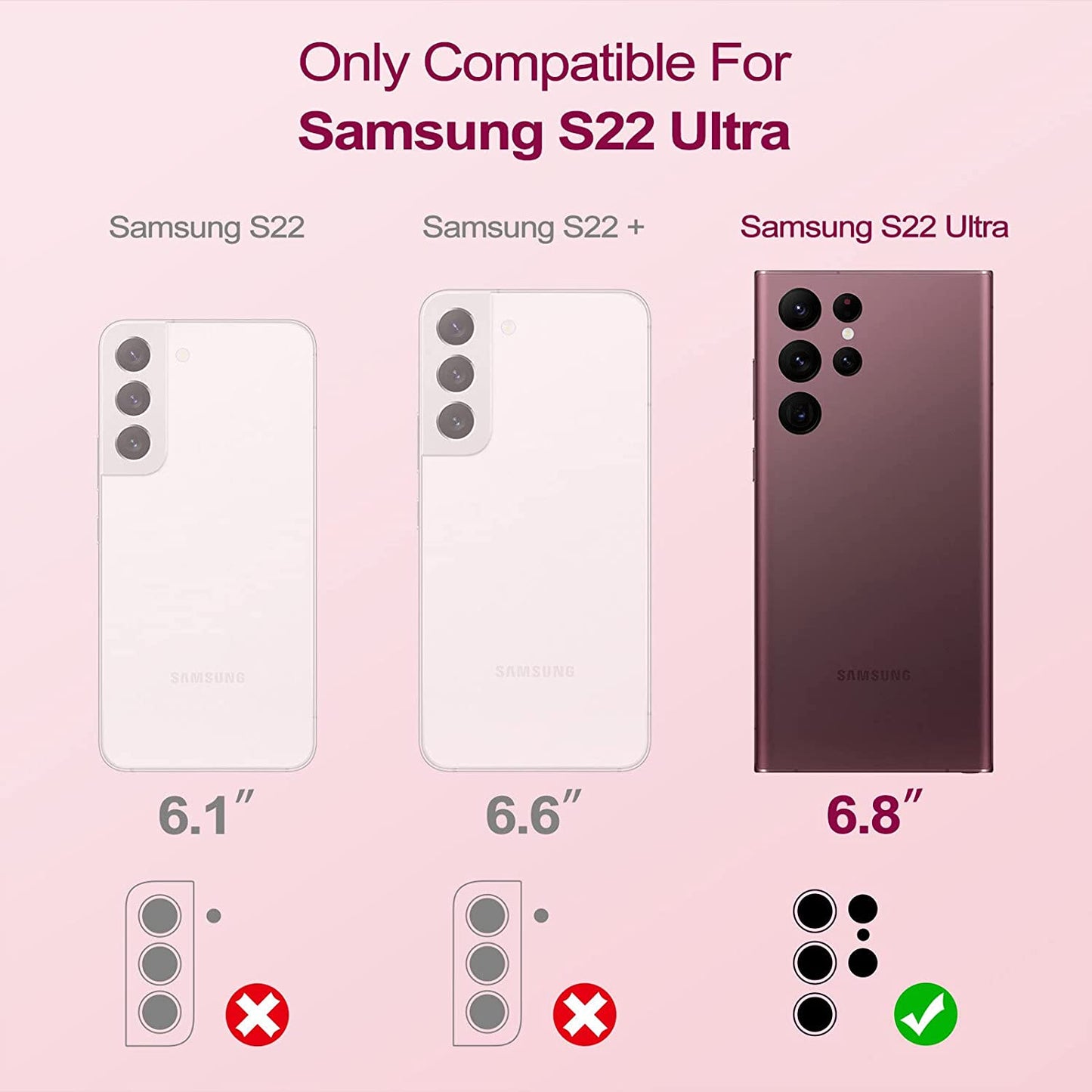 Welovecase for Samsung Galaxy S22 Ultra 5G Case, Cover 3 in 1 Full Body Heavy Duty Protection Hybrid Shockproof TPU Bumper Three Layer Protective Case for Samsung Galaxy S22 Ultra 6.8 Inch, Burgundy  WeLoveCase   