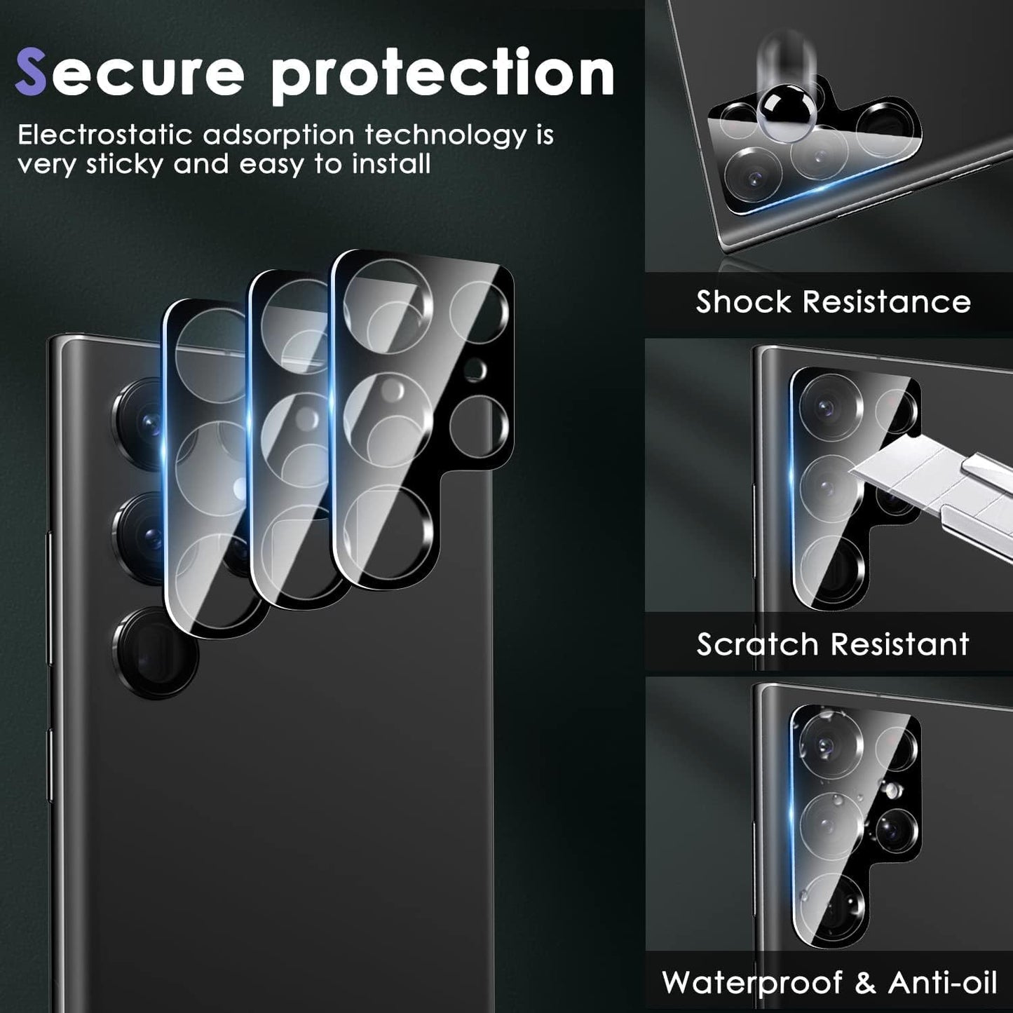 CYCFAIML [2+2 for Samsung Galaxy S23 Ultra Tempered Glass Privacy Screen Protector 6.8 Inch with Camera Lens Protector Tempered Glass, [Fingerprint Unlock], anti Scratch, anti Spy, Case Friendly  CYCFAIML   