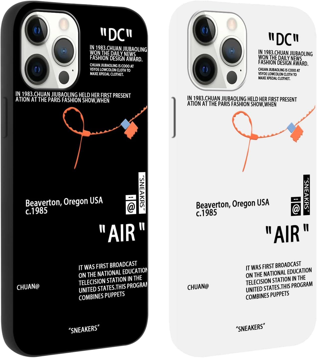 2 Pack Cool Phone Case for Iphone 12 Pro Max Case 6.7",Fashion Sports Shoes Brand Pattern Design, Creative Label Printed Black White Cover for Women Men Boys Girls,Soft Cases for Iphone12 Pro Max, 1  LJX US   