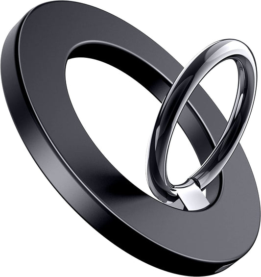 Magnetic Phone Ring Holder for Magsafe, Creadream Magnetic Finger Phone Ring Grip Stand, Adjustable Kickstand, Compatible with Iphone 14 13 12, Pro, Pro Max, Plus, Mini, Black  CMEIY   