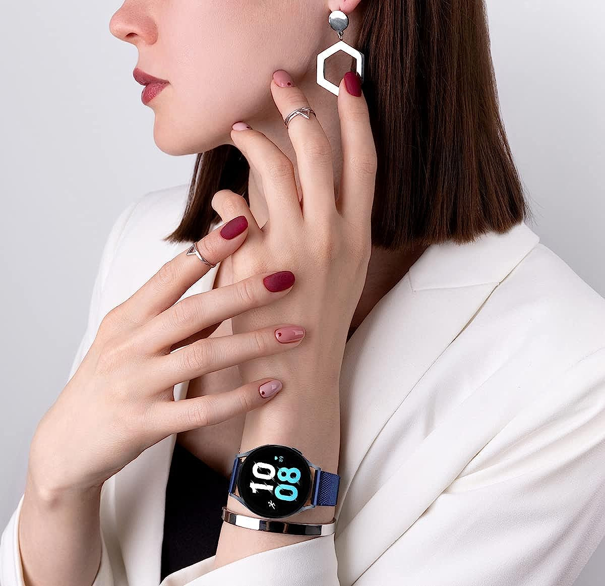 Liwerlly Bands for Galaxy Watch 5/4 Band 40Mm 44Mm/Watch 5 Pro Band, 20Mm Stainless Steel Mesh Replacement Strap Women Men for Samsung Watch 5/5 Pro/ 4 Classic 42Mm/Active 2/3 41Mm  LiWerlly   