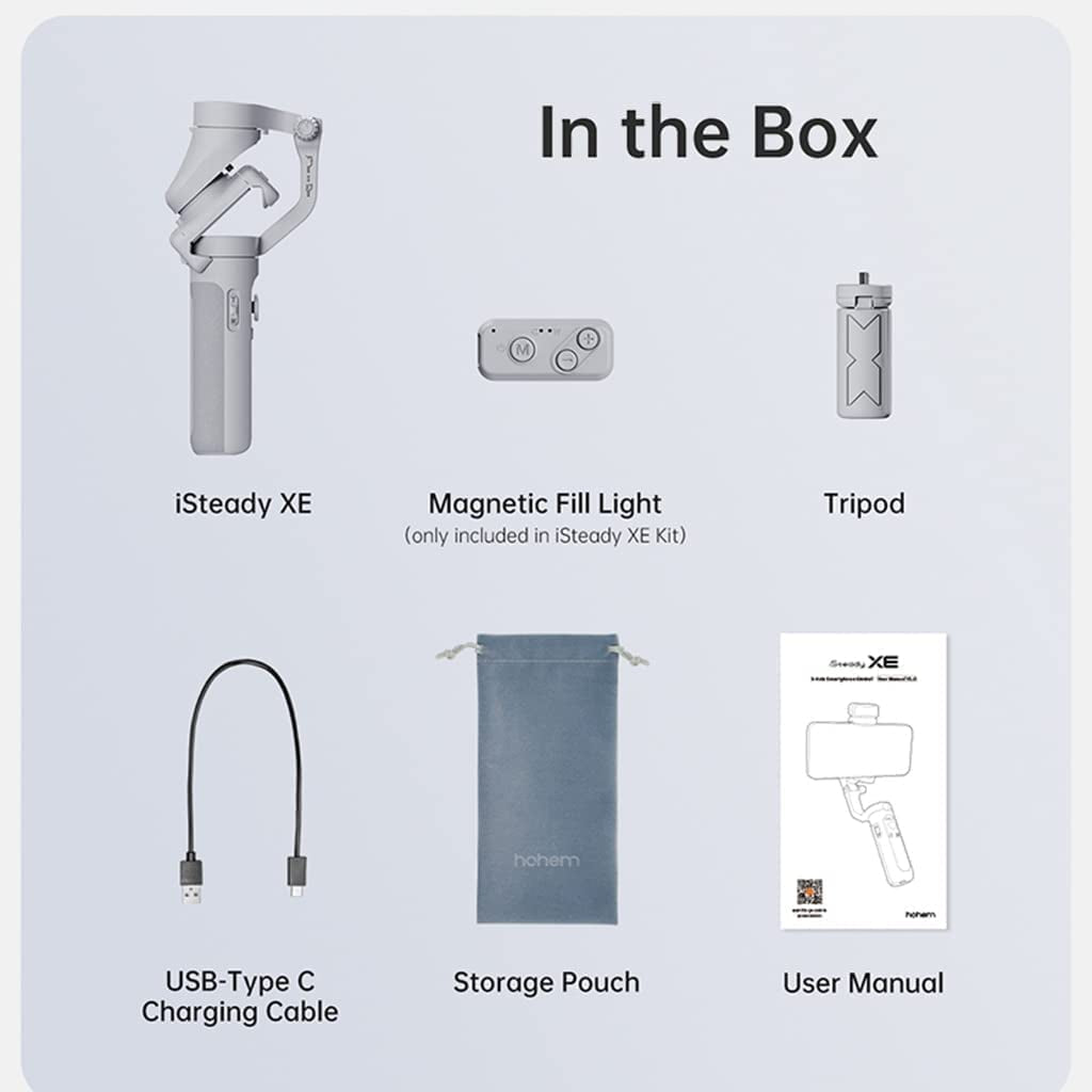 Hohem Isteady XE Kit Gimbal Stabilizer for Smartphone 3-Axis Cell Phone Handheld Gimbal with Fill Light,Stabilizer for Iphone&Android Lightweight Youtuber Vlogging Live Stream  hohem   